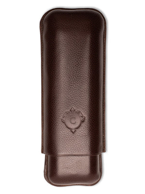 CARTUJANO Dark Brown Calf Leather Cigar Case Humidor