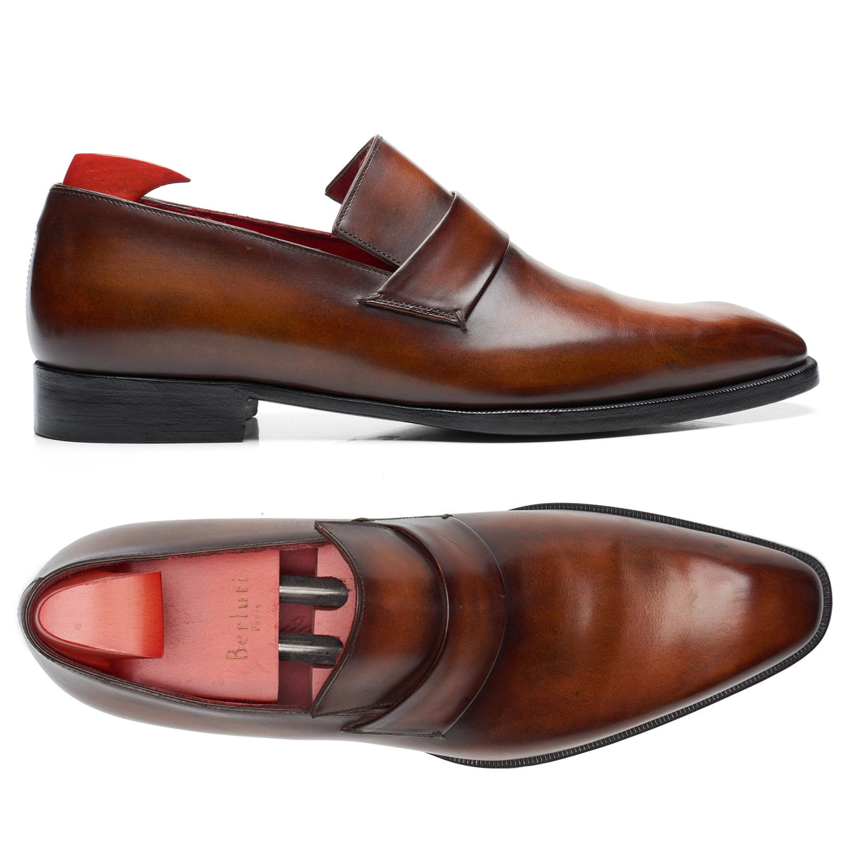 BERLUTI Art Andy Demesure Brown Venezia Calf Leather Custom Loafer