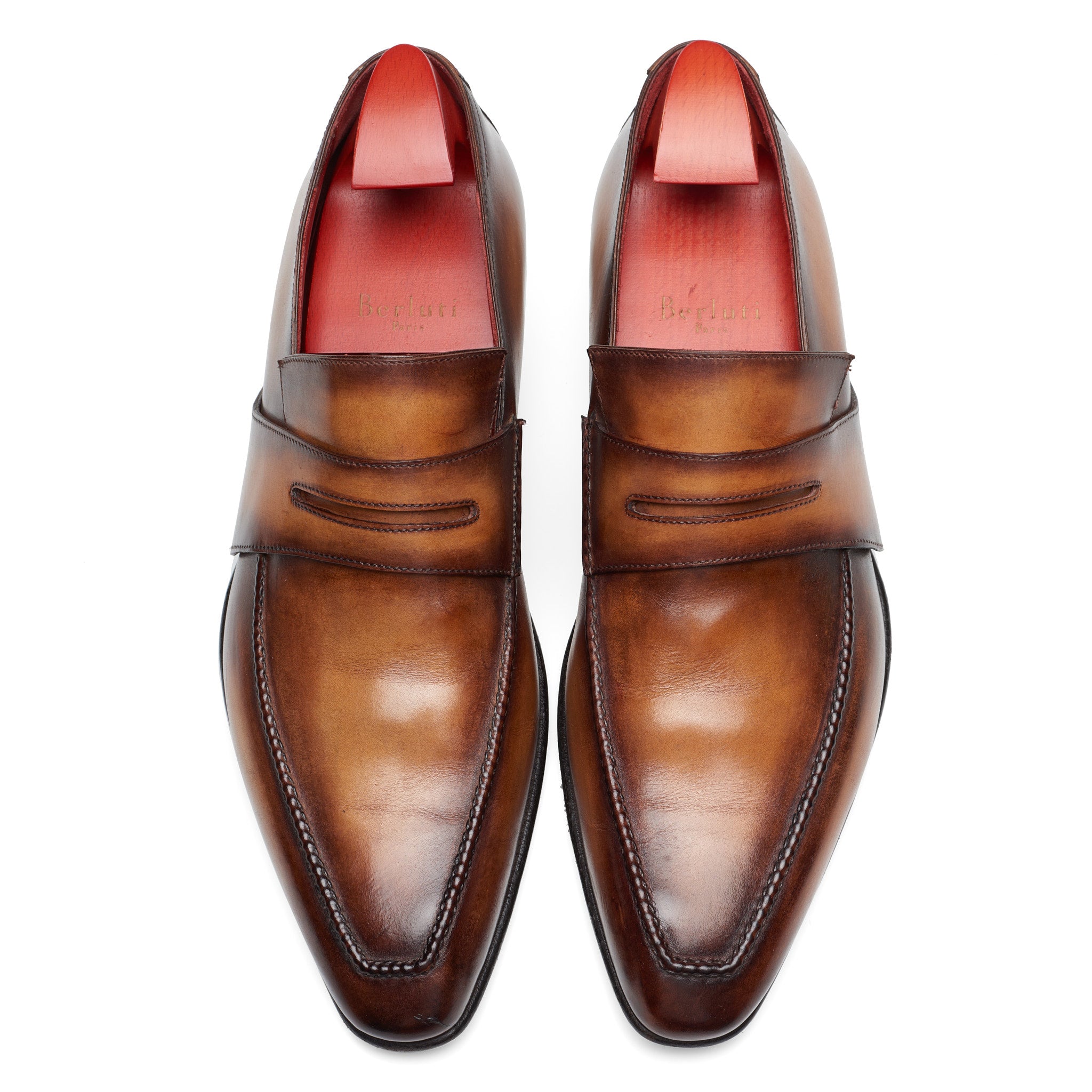 BERLUTI Art Andy Demesure Patina Venezia Calf Leather Custom Loafer Shoes UK 7.5 US 8.5 BERLUTI