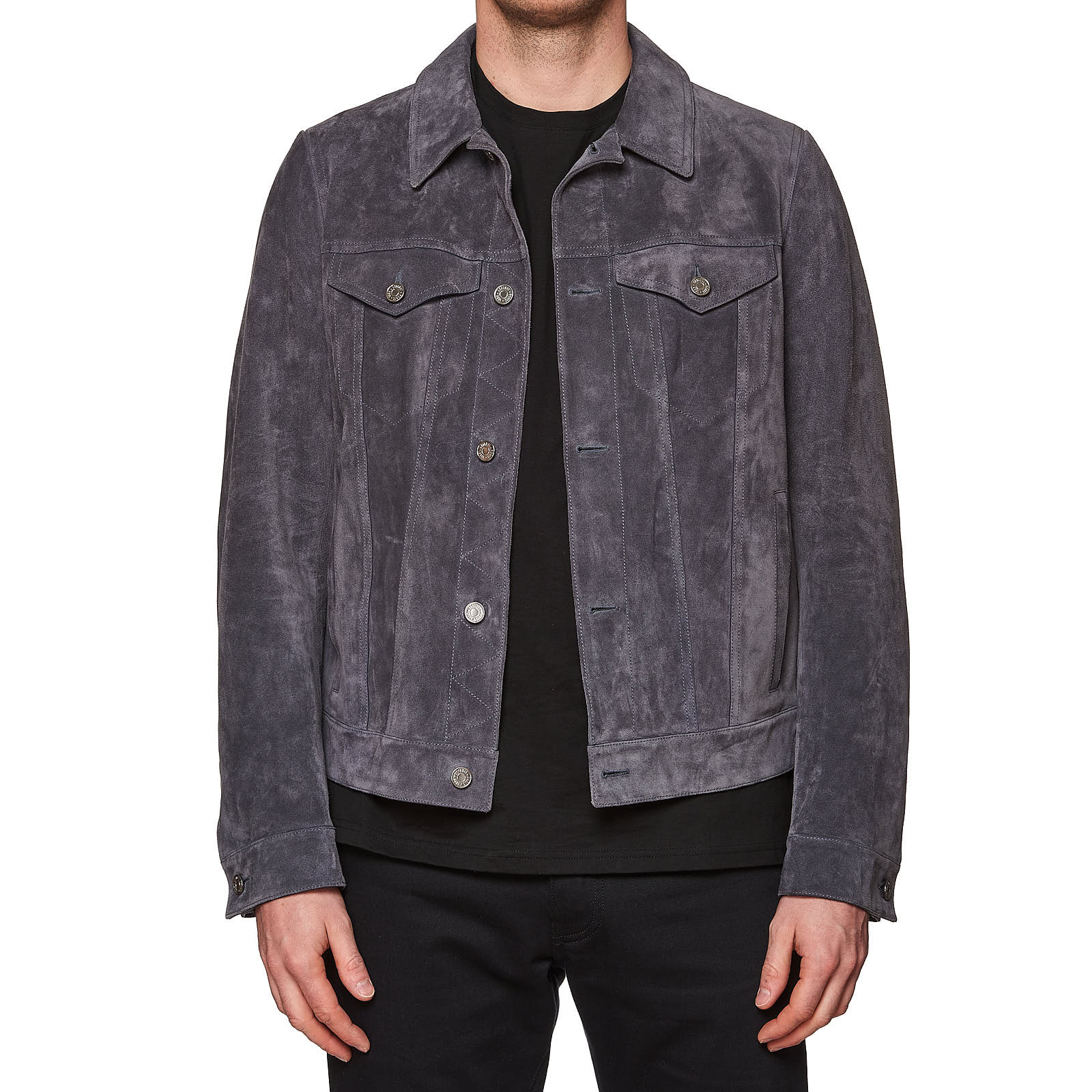 BERLUTI Blue Calfskin Suede Leather Jacket EU 50 NEW US M BERLUTI