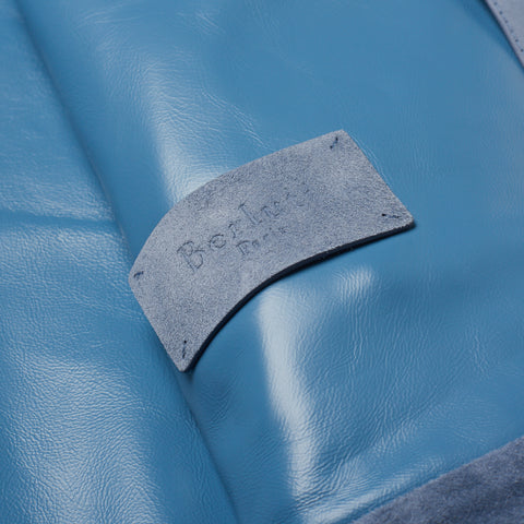 BERLUTI Paris Sky Blue Suede Calfskin Leather Unlined Blouson Racer Jacket EU 50 US M