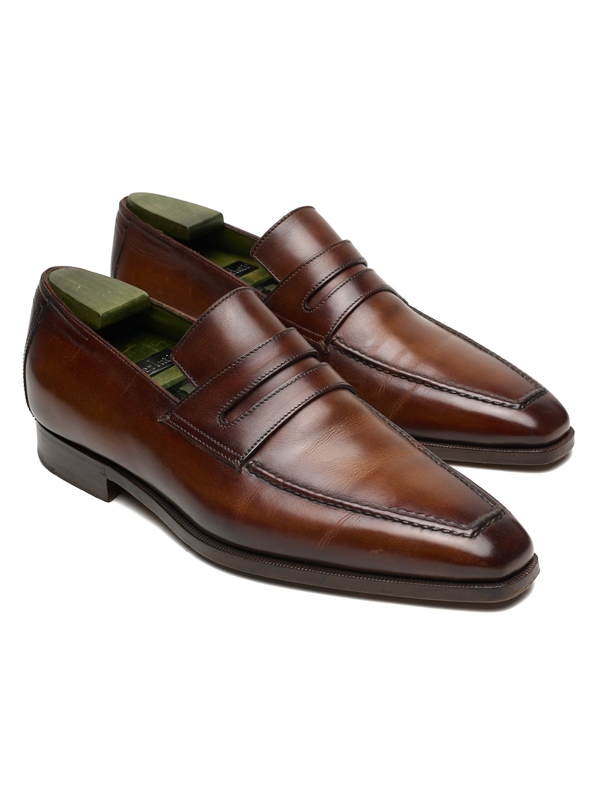 BERLUTI Andy Demesure Cacao Brown Leather Penny Loafers