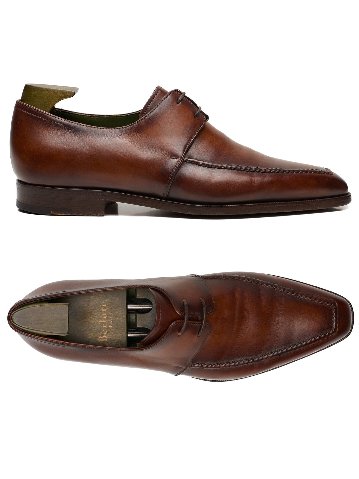 BERLUTI Andy Derby Dark Brown Leather Derby Shoes