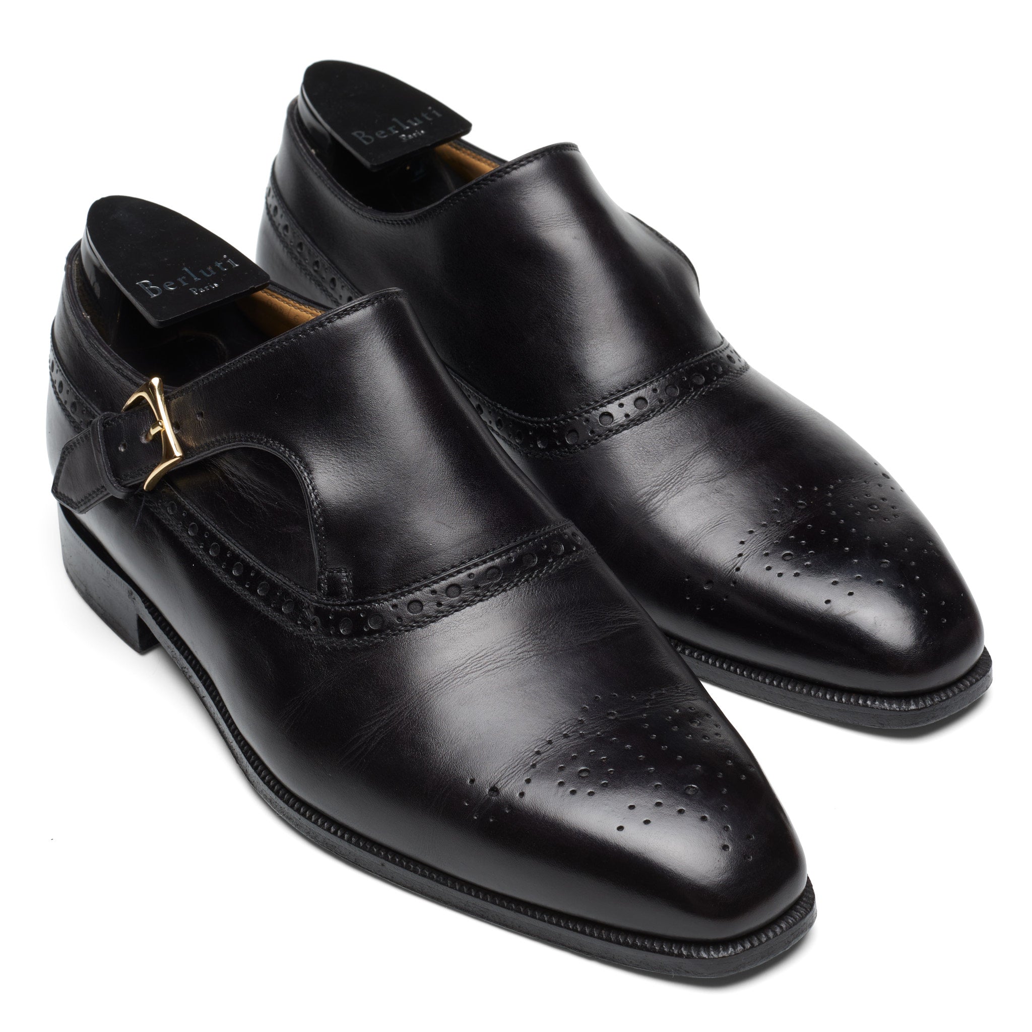 BERLUTI Demesure Black Leather Single Monk Brogue Dress Shoes UK 6 US –  SARTORIALE
