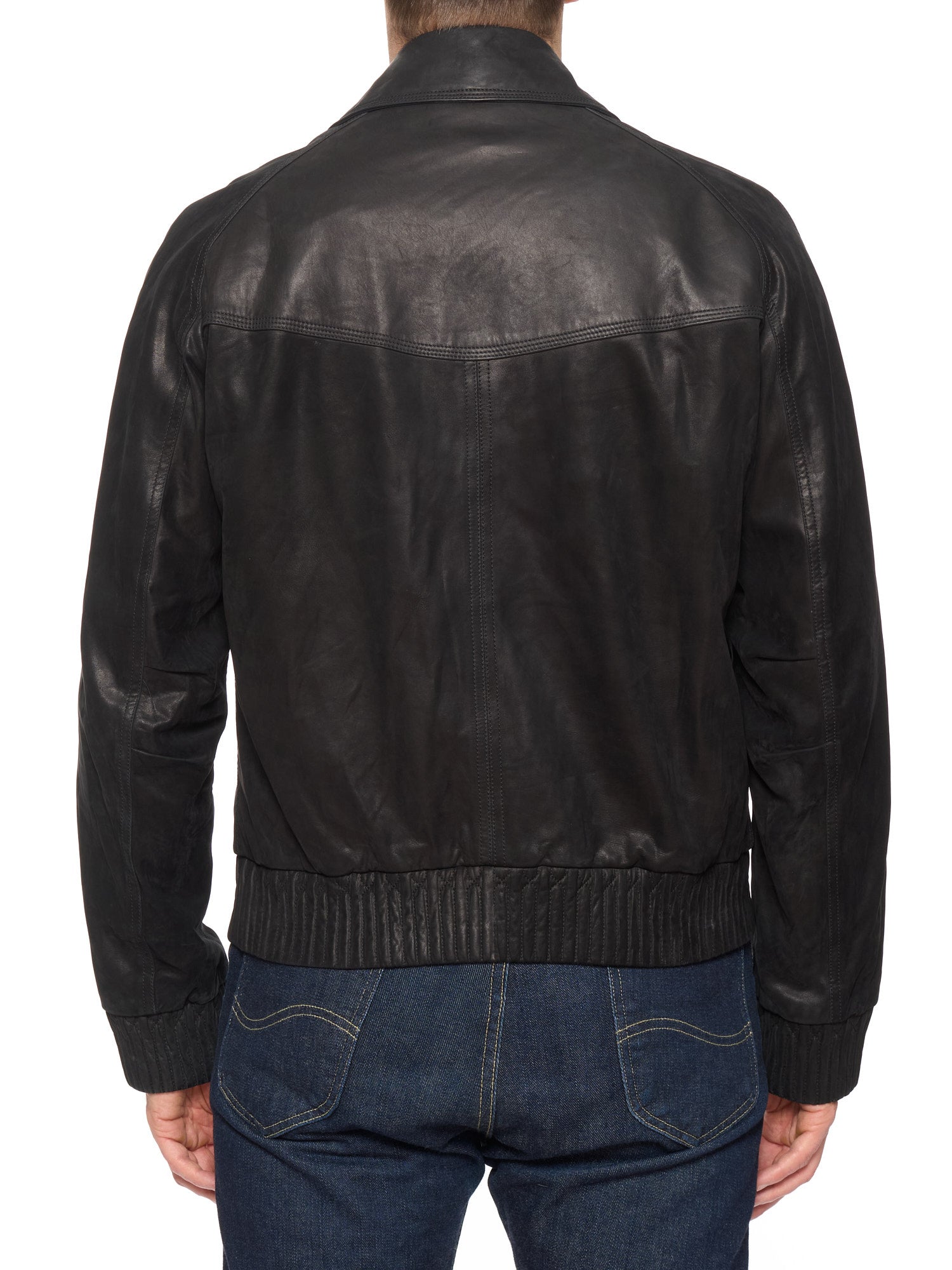 BERLUTI Paris Black Calfskin Double Breasted Leather Jacket