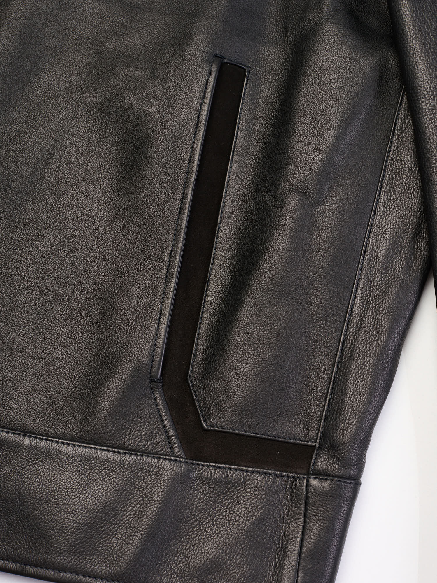 BERLUTI Paris Black Napa leather Calfskin Collarless Biker Leather Jacket