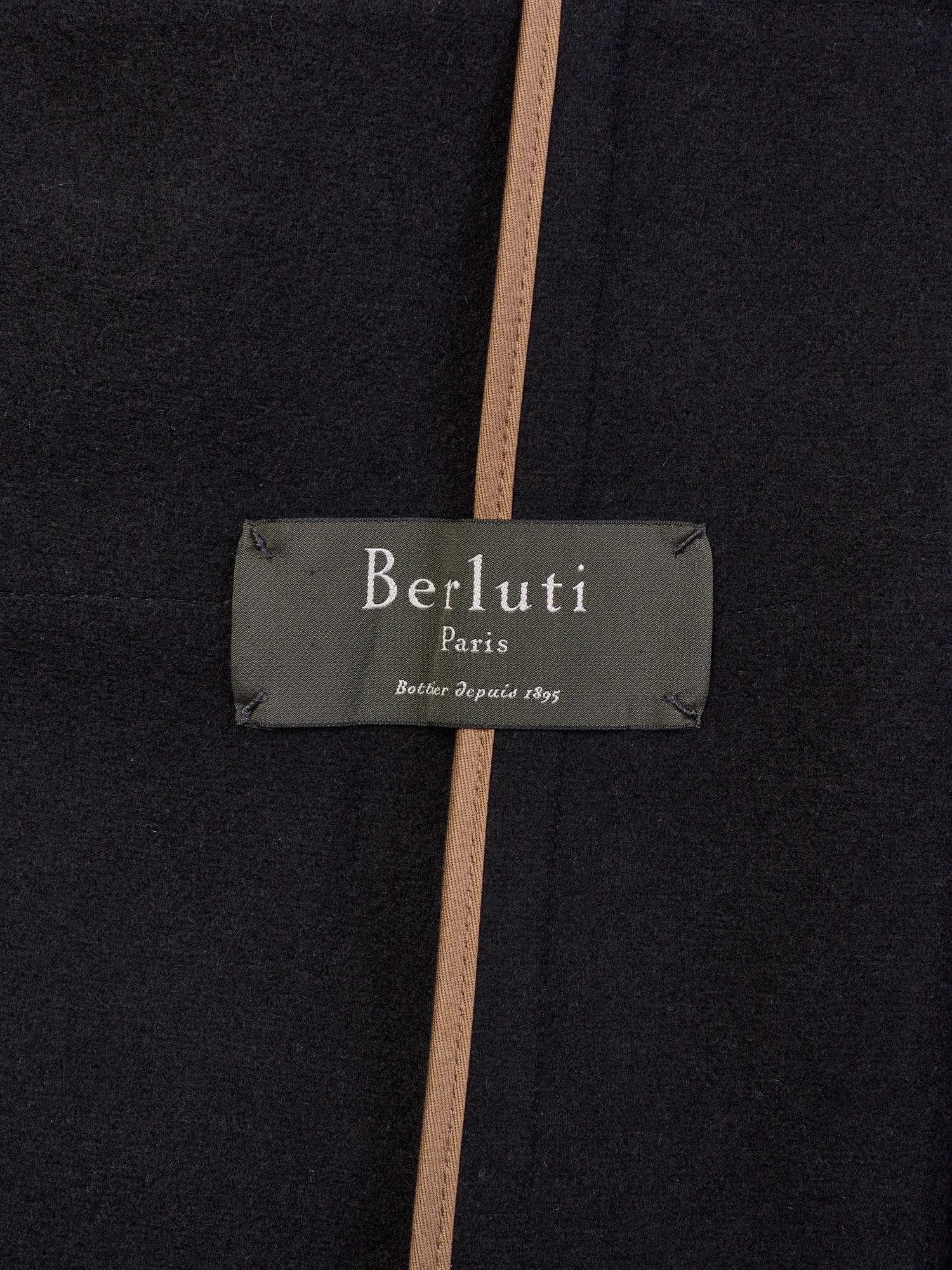 BERLUTI Paris Black Wool Double Breasted PeaCoat Navy Coat