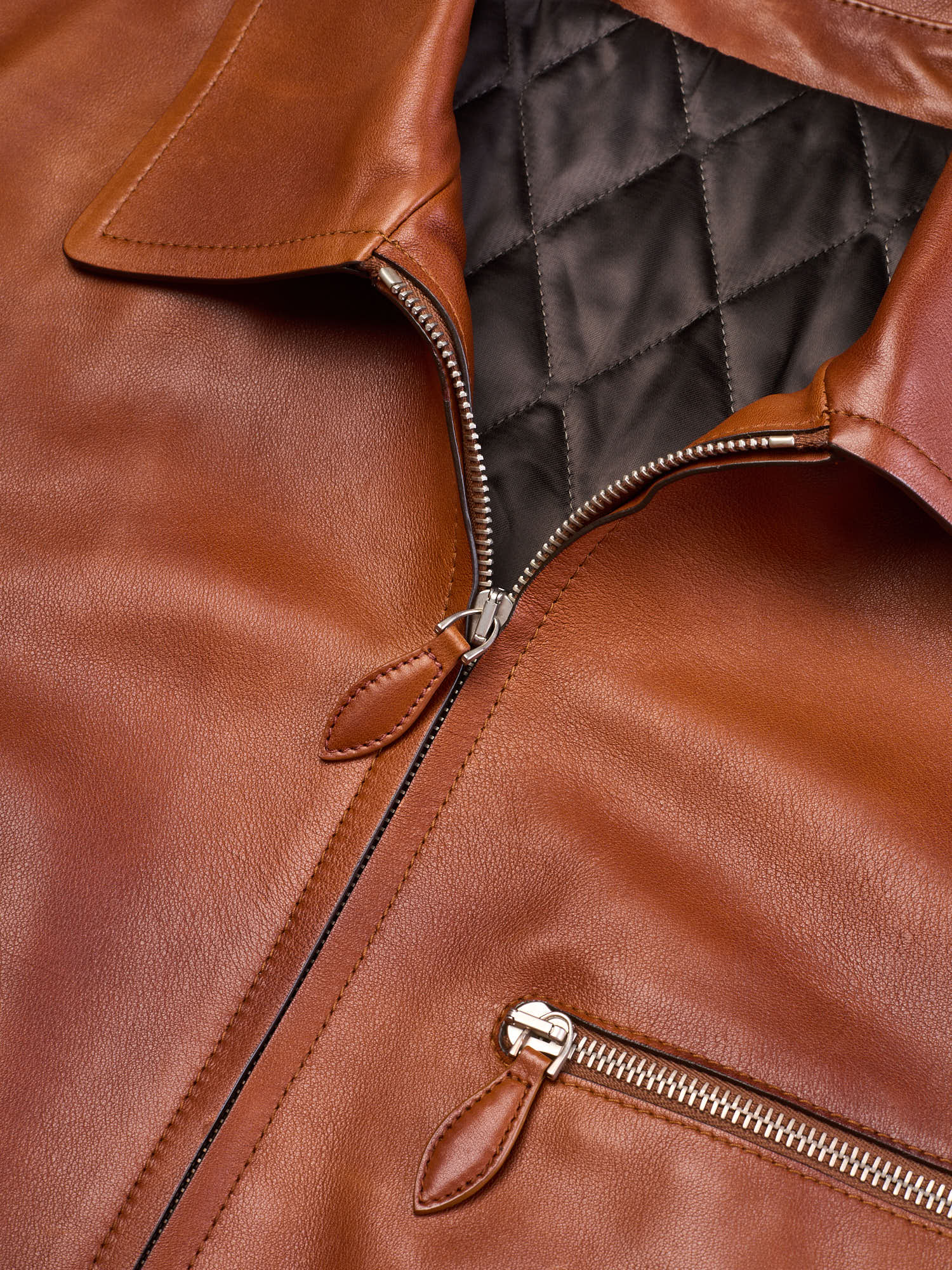 BERLUTI Paris Patina Padded 1 Jour Blouson Cacao Patina Leather Jacket