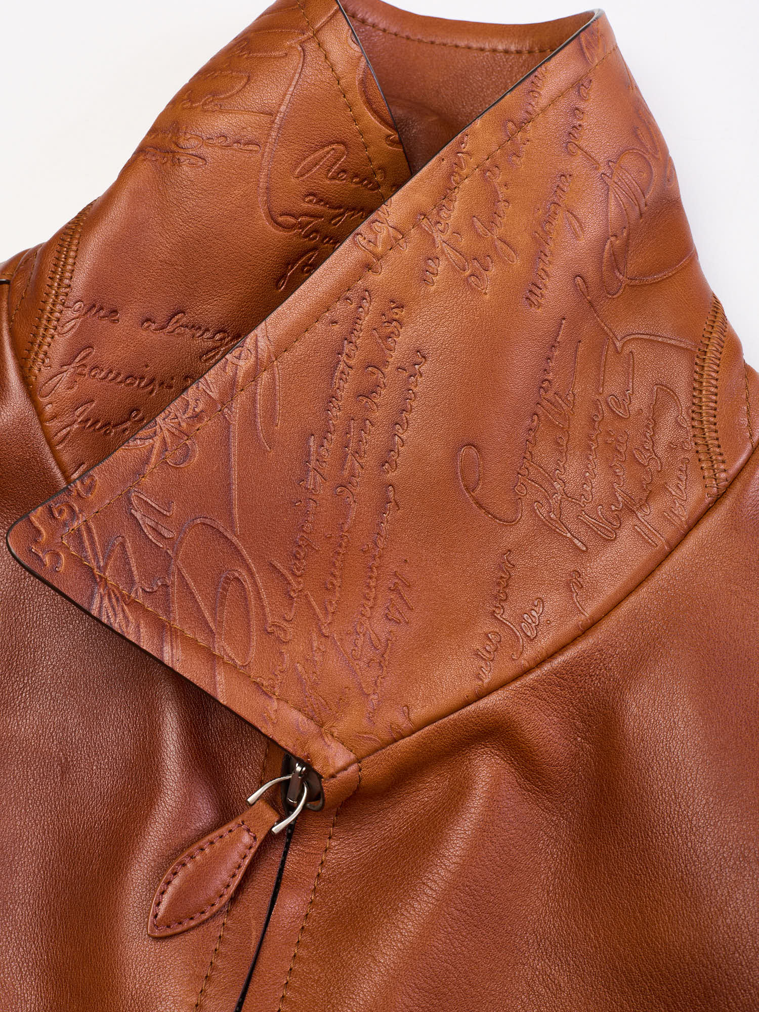 BERLUTI Paris Patina Padded 1 Jour Blouson Cacao Patina Leather Jacket