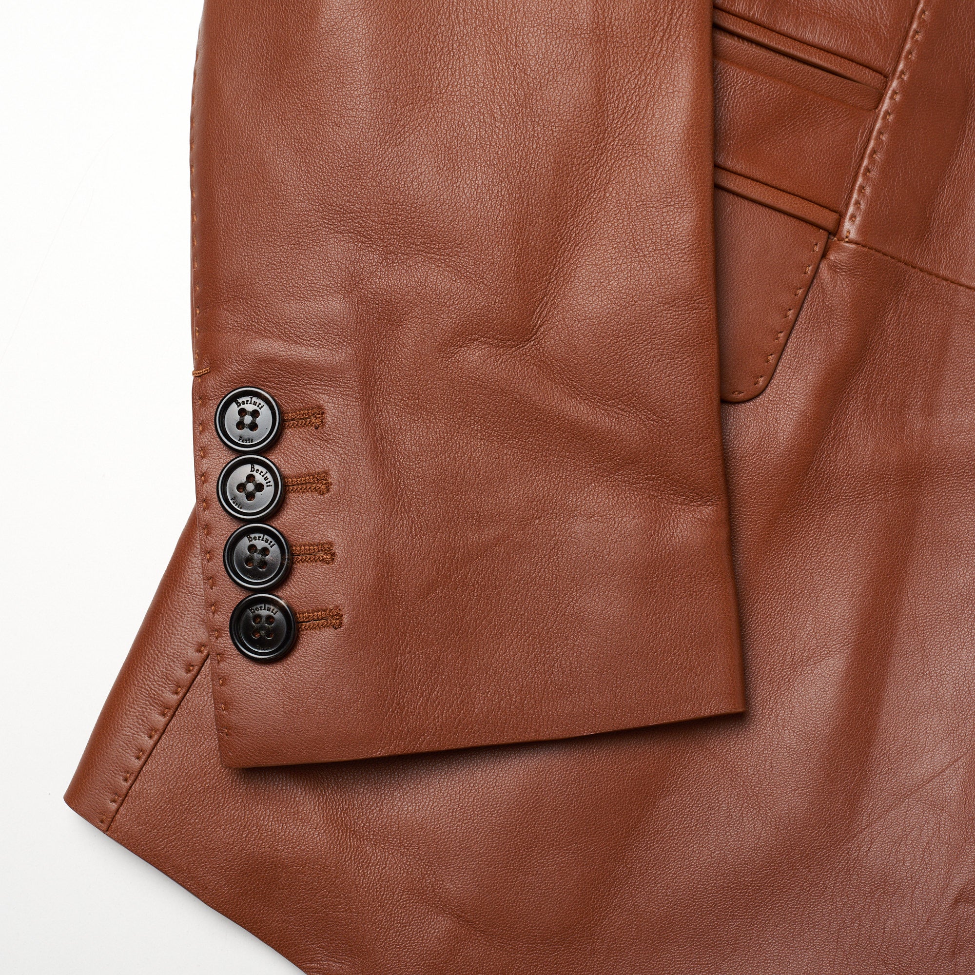 BERLUTI Paris Brown Lambskin Leather 1 Button Unlined Jacket EU 50 NEW US 40 BERLUTI