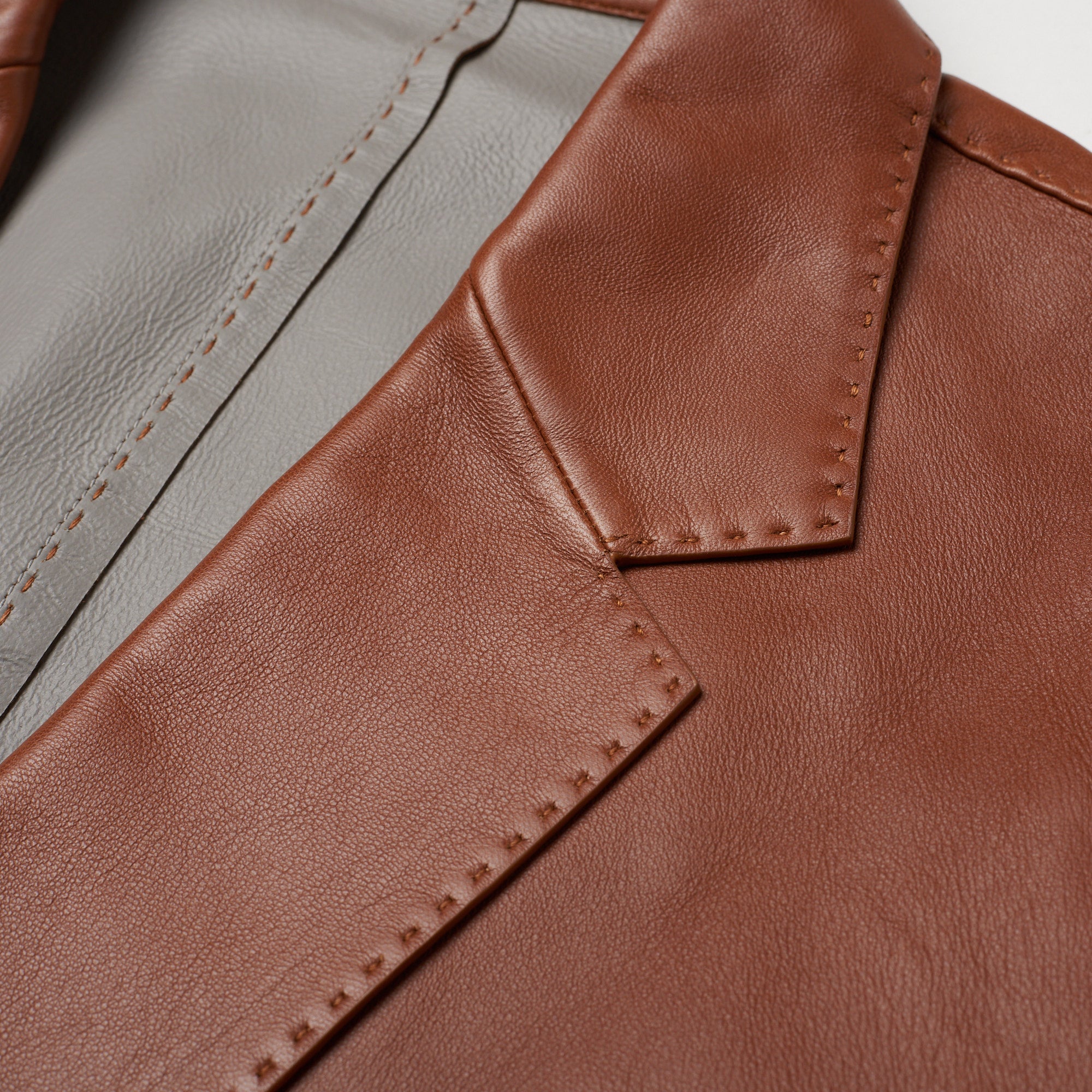 BERLUTI Paris Brown Lambskin Leather 1 Button Unlined Jacket EU 50 NEW US 40