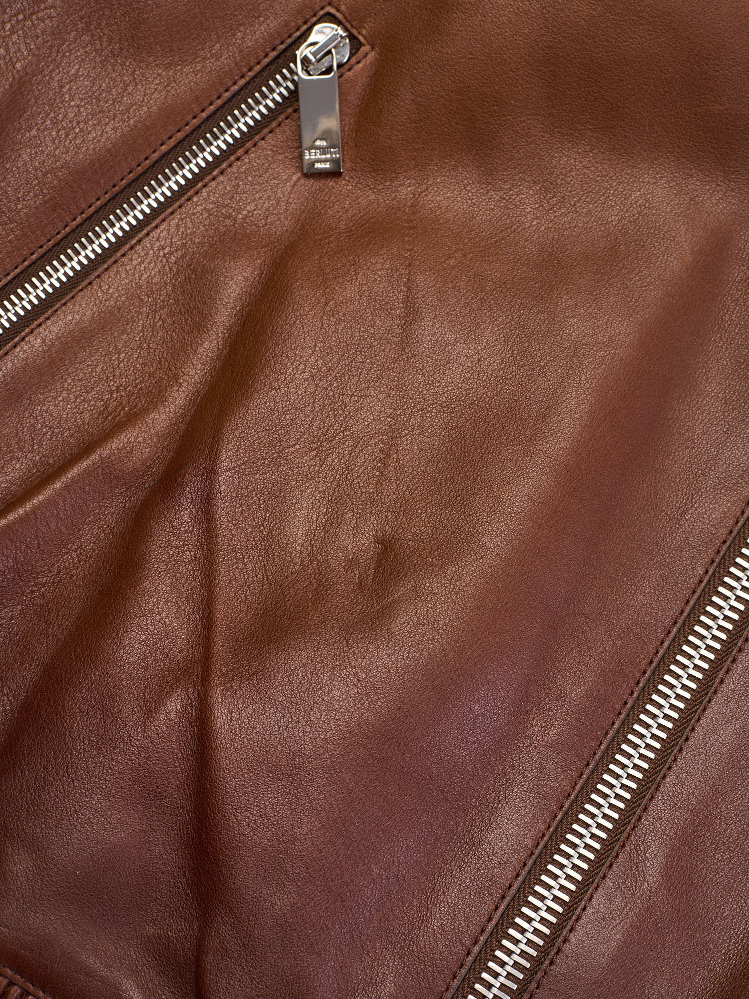 BERLUTI Paris Cacao Patina Leather Hooded Jacket Hoodie