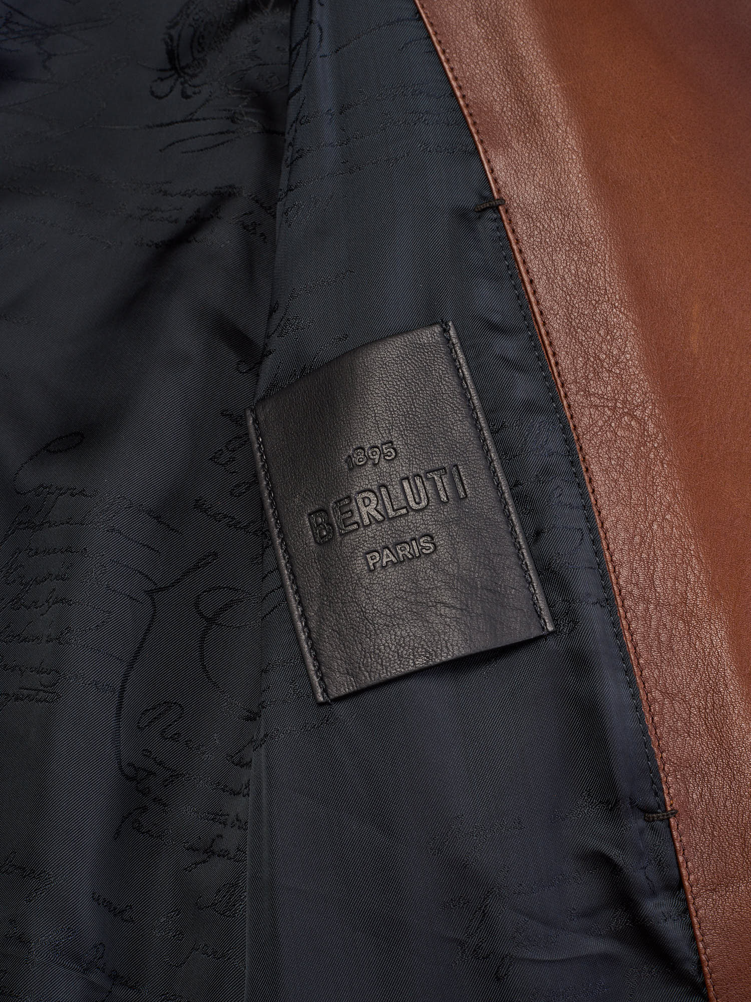 BERLUTI Paris Cacao Patina Leather Hooded Jacket Hoodie