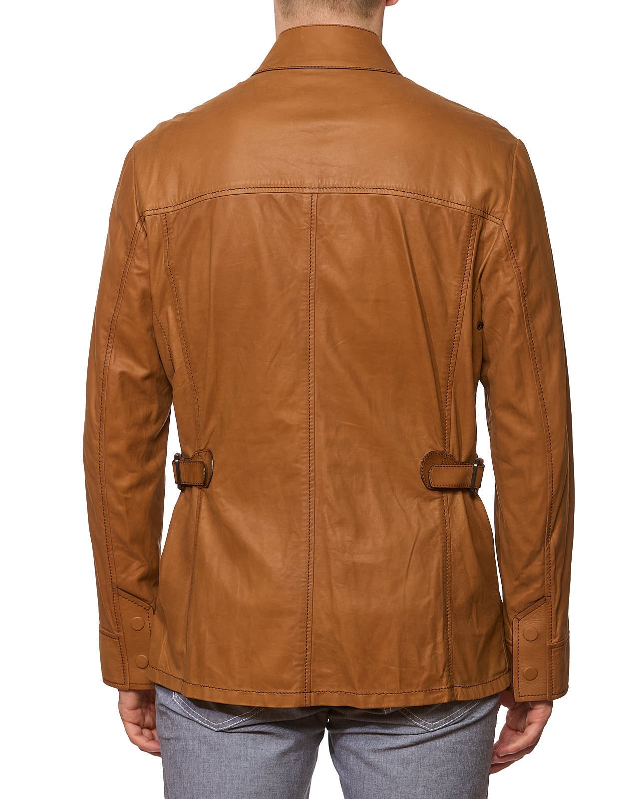 BERLUTI Paris Cognac Calfskin Leather Jacket EU 50 NEW US M