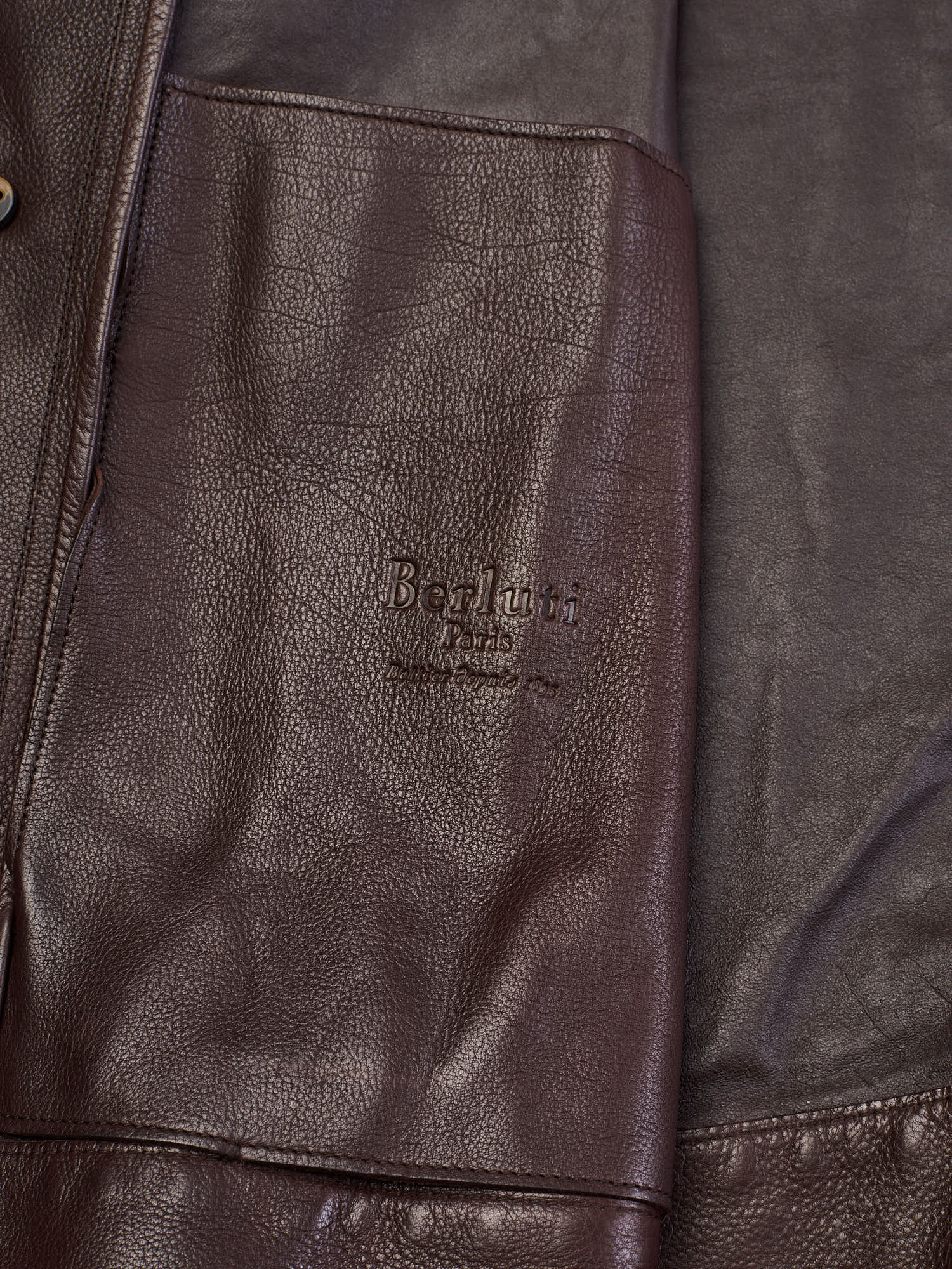 BERLUTI Paris Dark Brown Calfskin Leather Flight Jacket NEW Size M