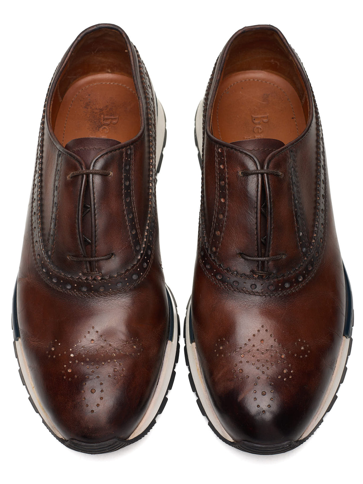 BERLUTI Paris Fast Track Oxford Brogues Cacao-White Venezia Leather Shoes