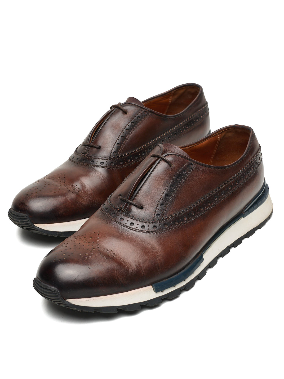 BERLUTI Paris Fast Track Oxford Brogues Cacao-White Venezia Leather Shoes