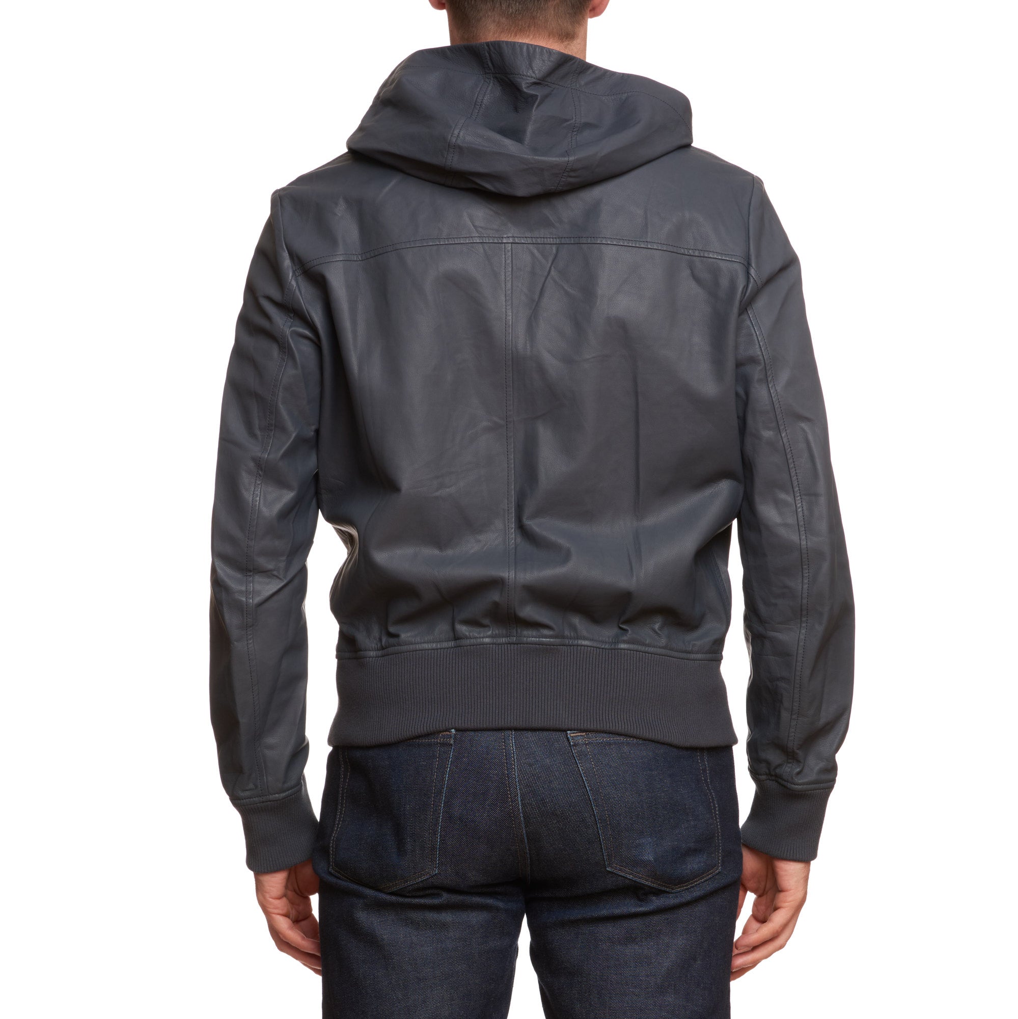 BERLUTI Paris Gray Calfskin Leather Unlined Hooded Jacket Blouson EU 50 US M BERLUTI