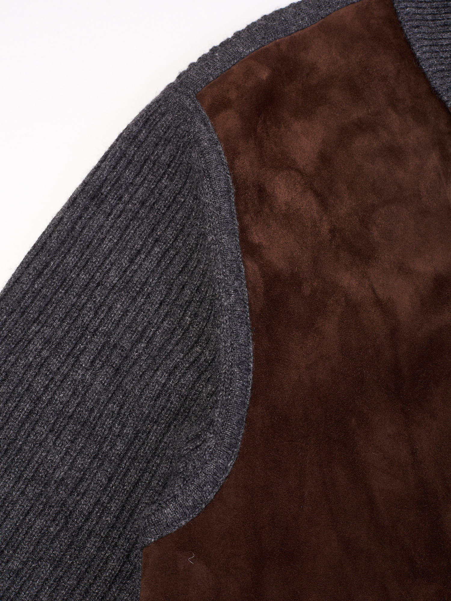 SalvaggioBERLUTI Paris Choco Cashmere - Suede Front Button Up Knit Sweater