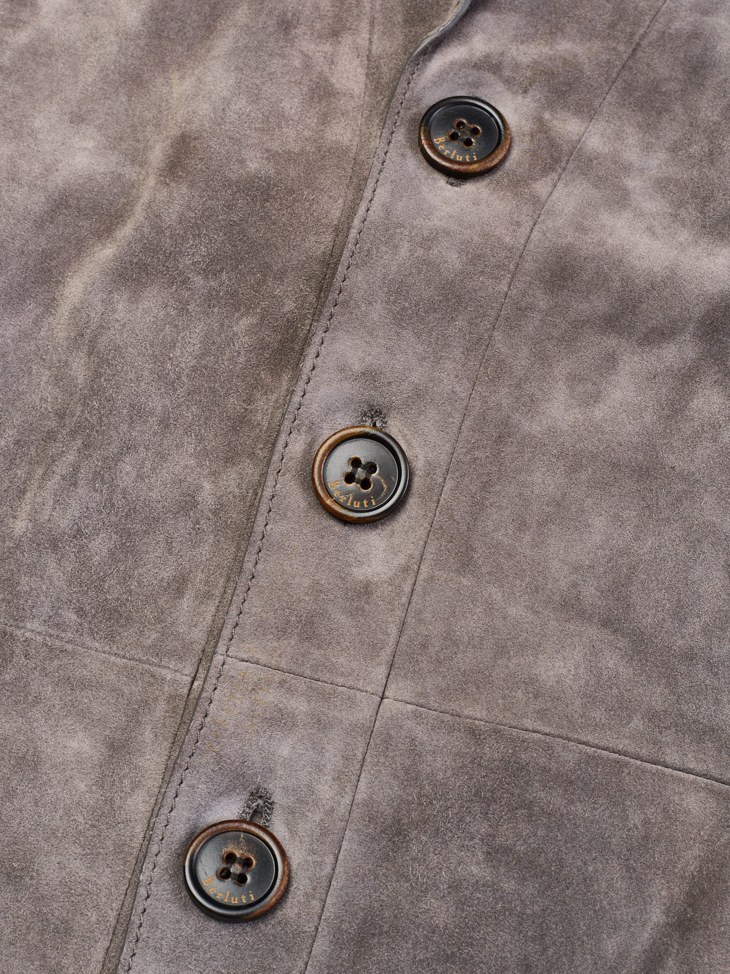 BERLUTI Paris Gray Cashmere - Suede Button Up Knit Cardigan Jacket