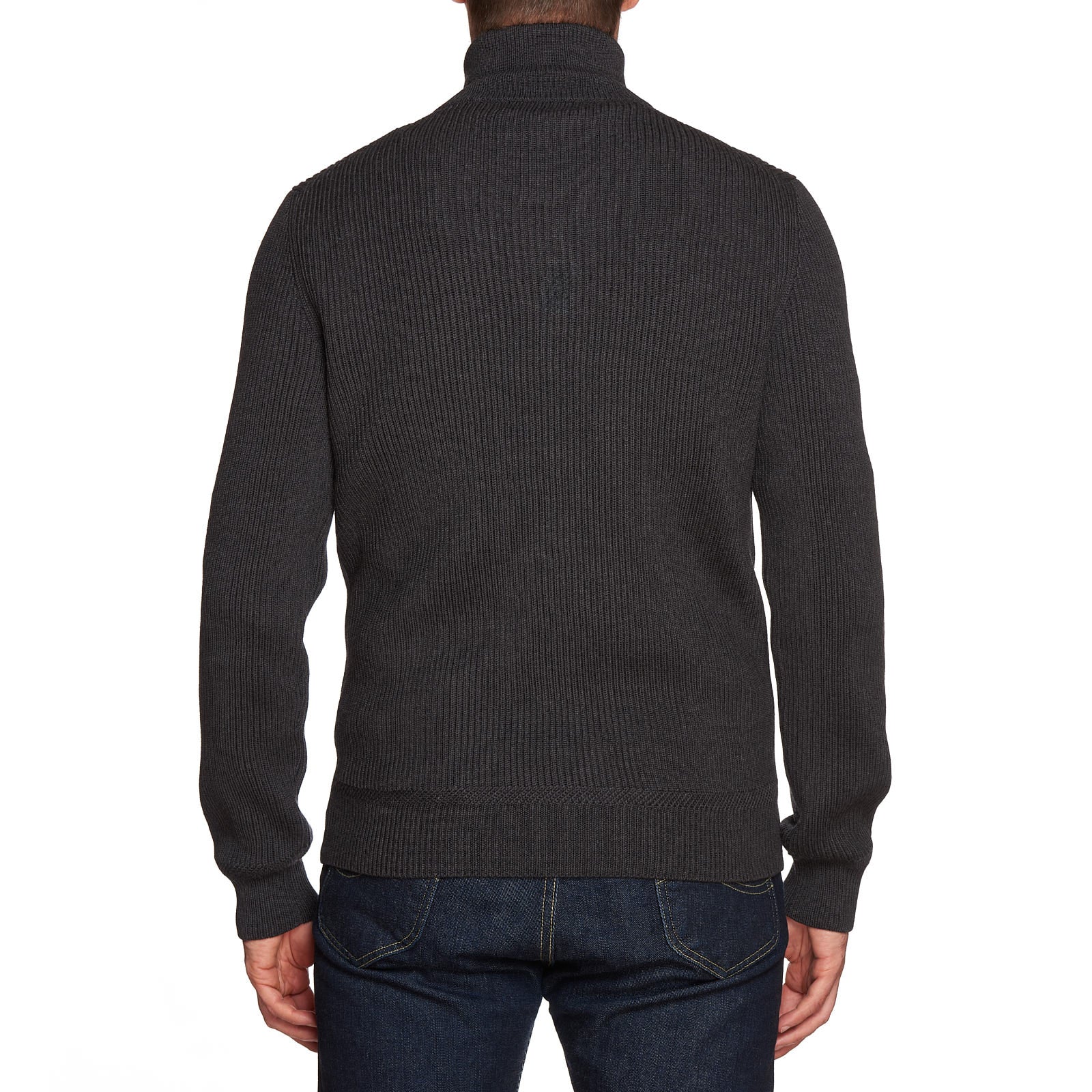 BERLUTI Paris Gray Wool Knit Cardigan Sweater with Deerskin Details EU 50 NEW US M BERLUTI
