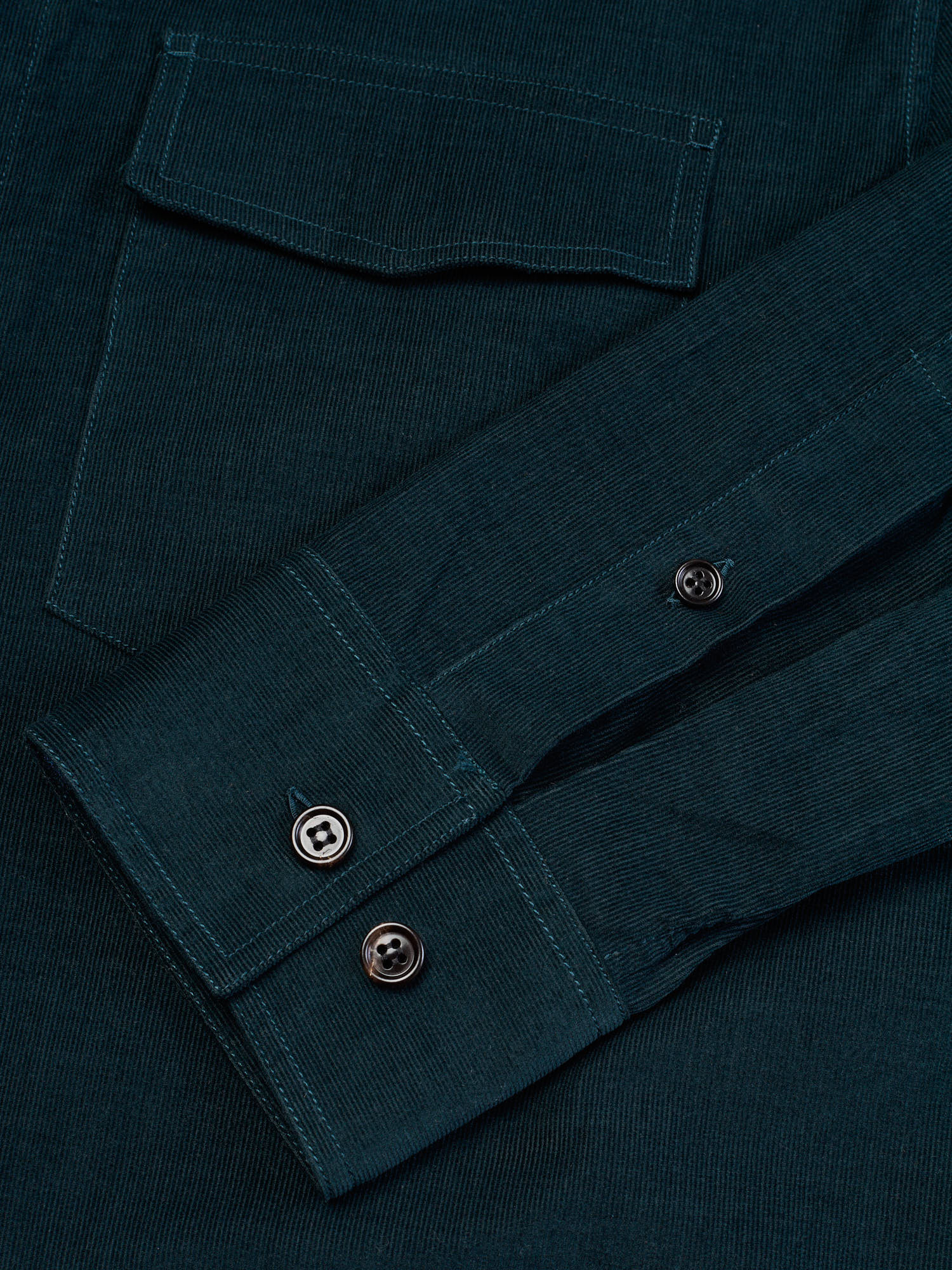 BERLUTI Paris Dark Teal Corduroy Cotton Casual Shirt