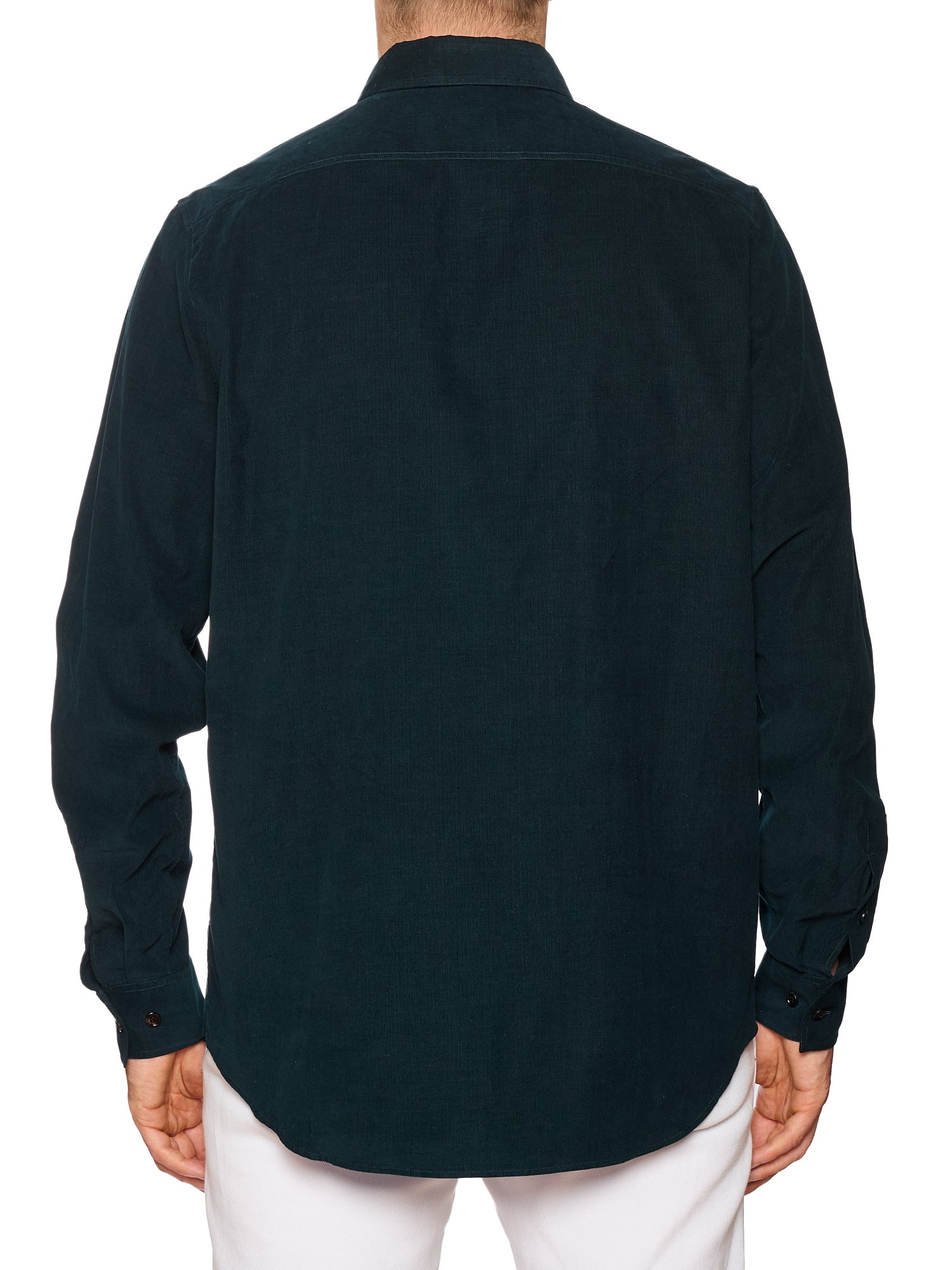 BERLUTI Paris Dark Teal Corduroy Cotton Casual Shirt