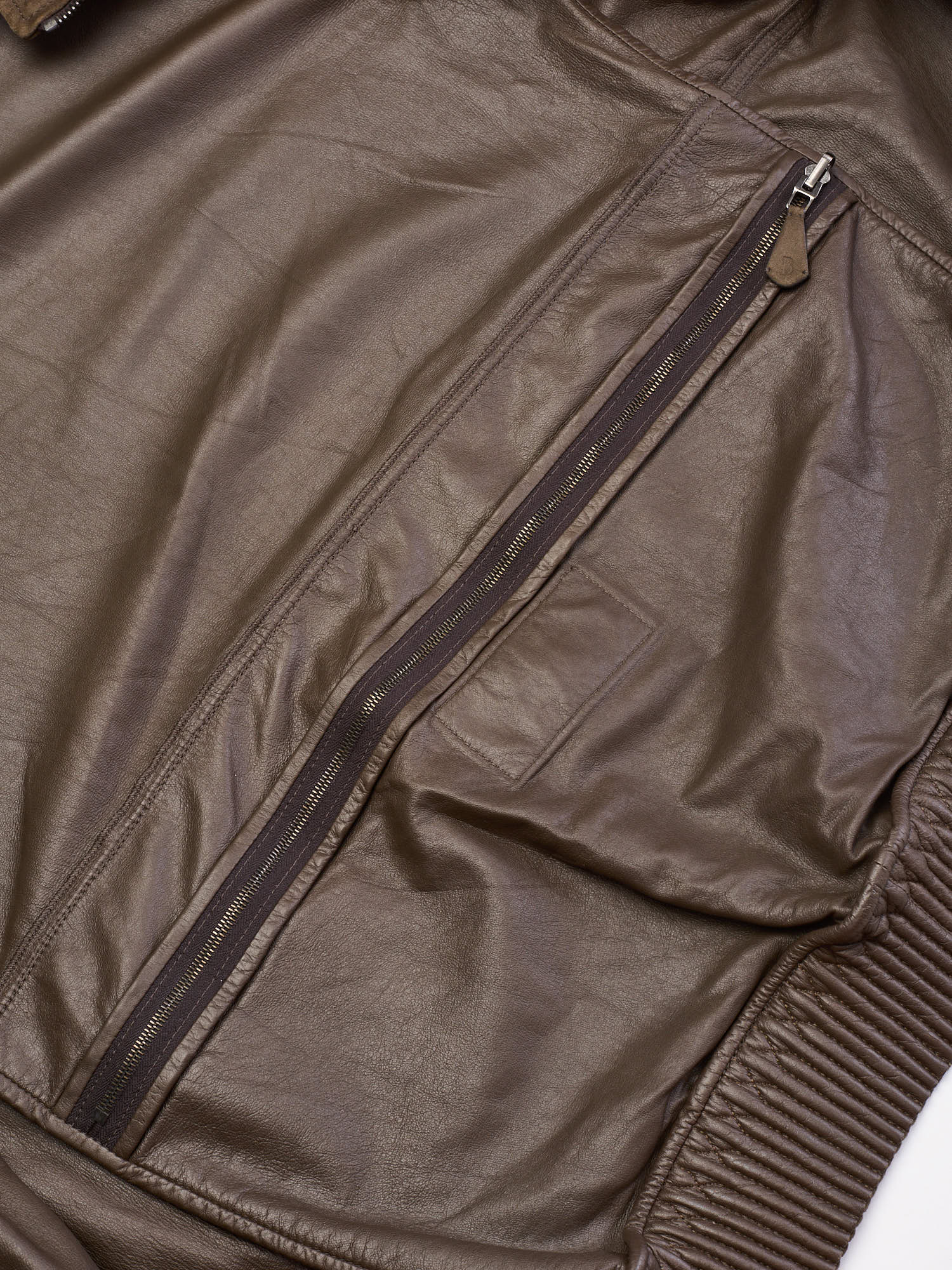 BERLUTI Packable Khaki Nubuck Lambskin Leather Hooded Jacket