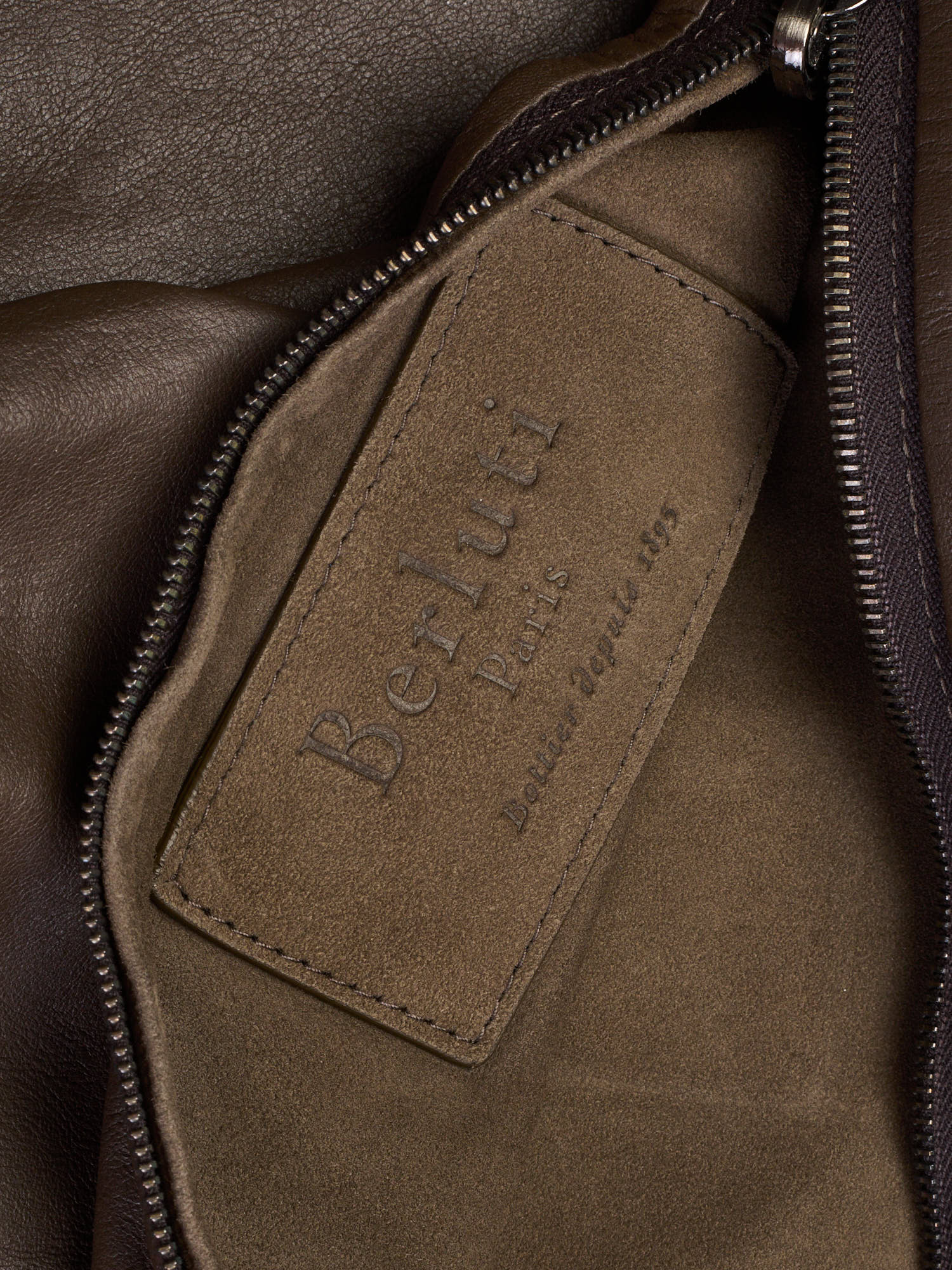 BERLUTI Packable Khaki Nubuck Lambskin Leather Hooded Jacket