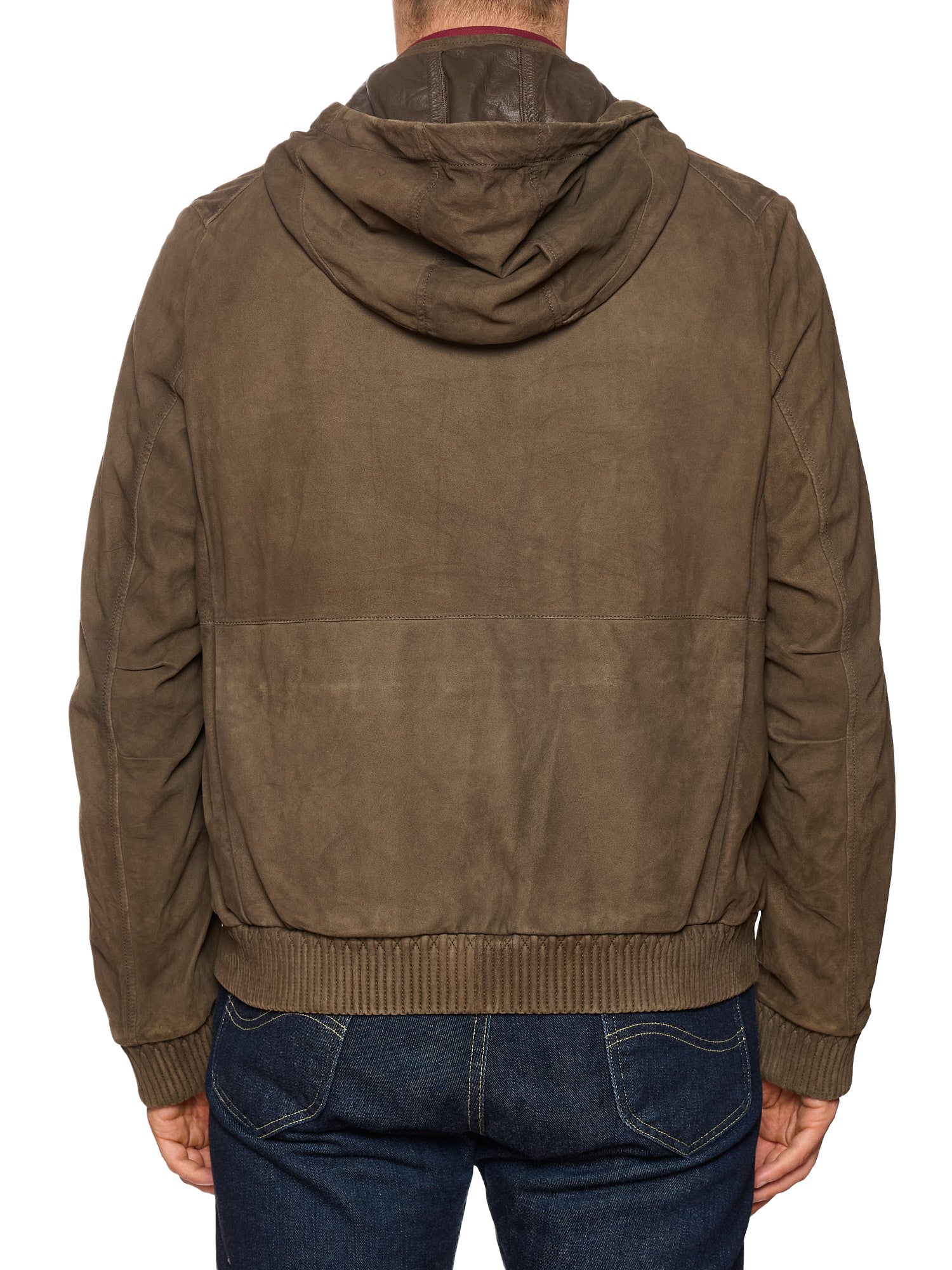 BERLUTI Packable Khaki Nubuck Lambskin Leather Hooded Jacket