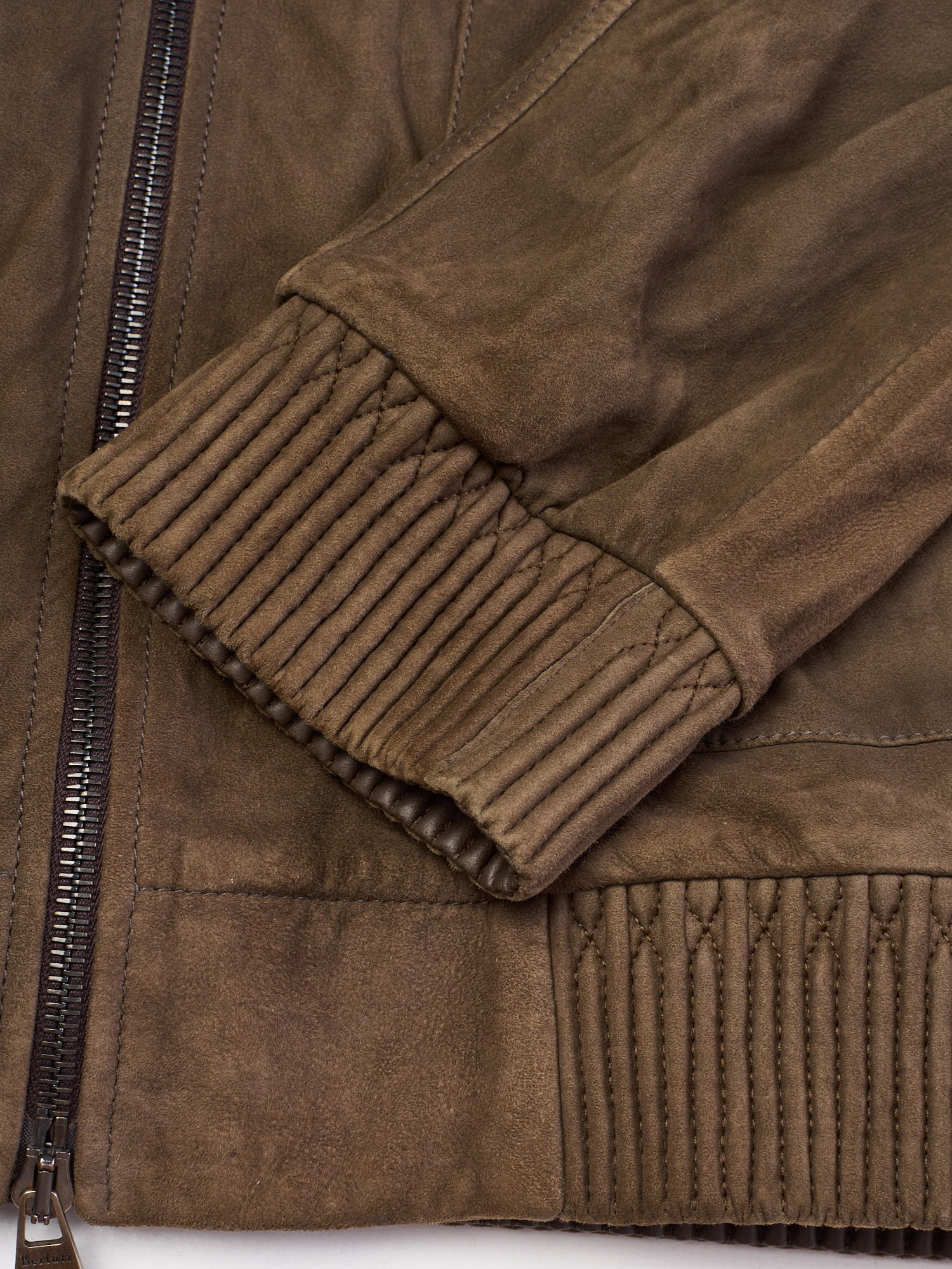 BERLUTI Packable Khaki Nubuck Lambskin Leather Hooded Jacket