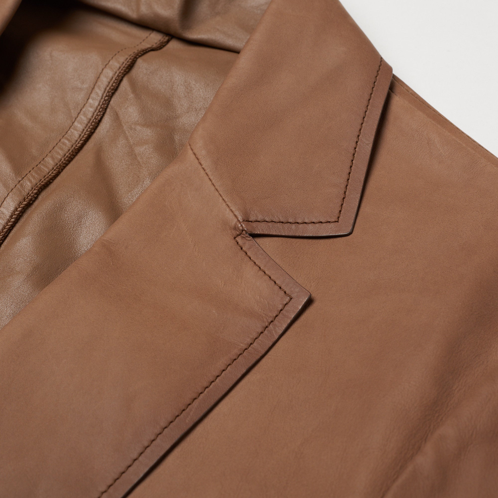 BERLUTI Paris Light Brown Calfskin Leather 2 Button Unlined Jacket EU 50 US 40 BERLUTI