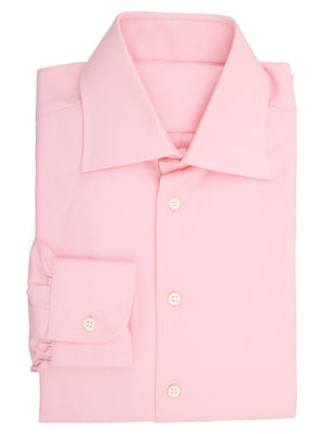 BESPOKE ATHENS Handmade Pink Twill Cotton Dress Shirt