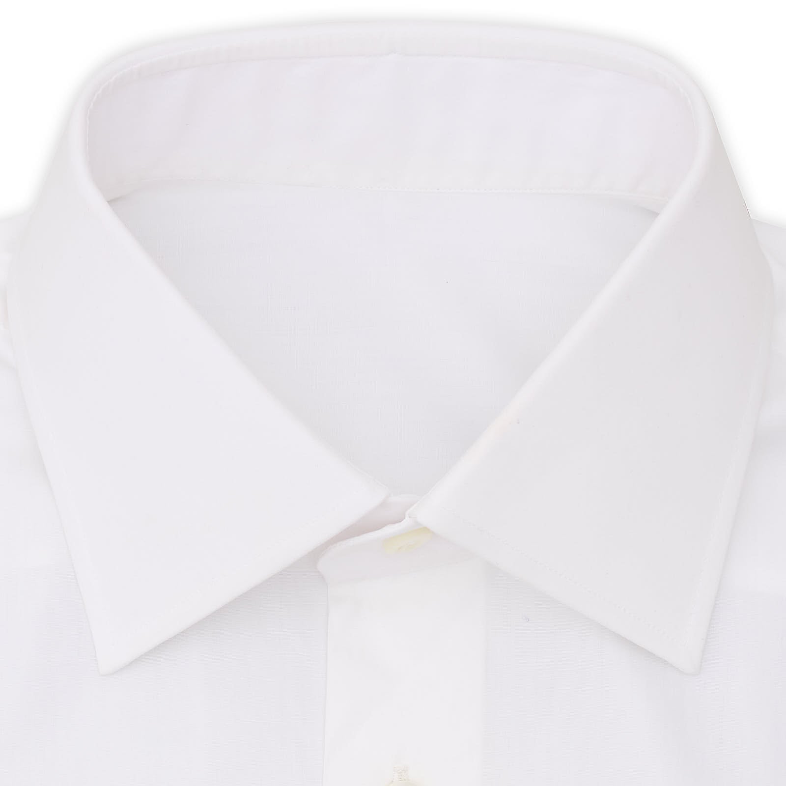 BESPOKE ATHENS Handmade White Cotton Poplin Dress Shirt EU 38 NEW US 15