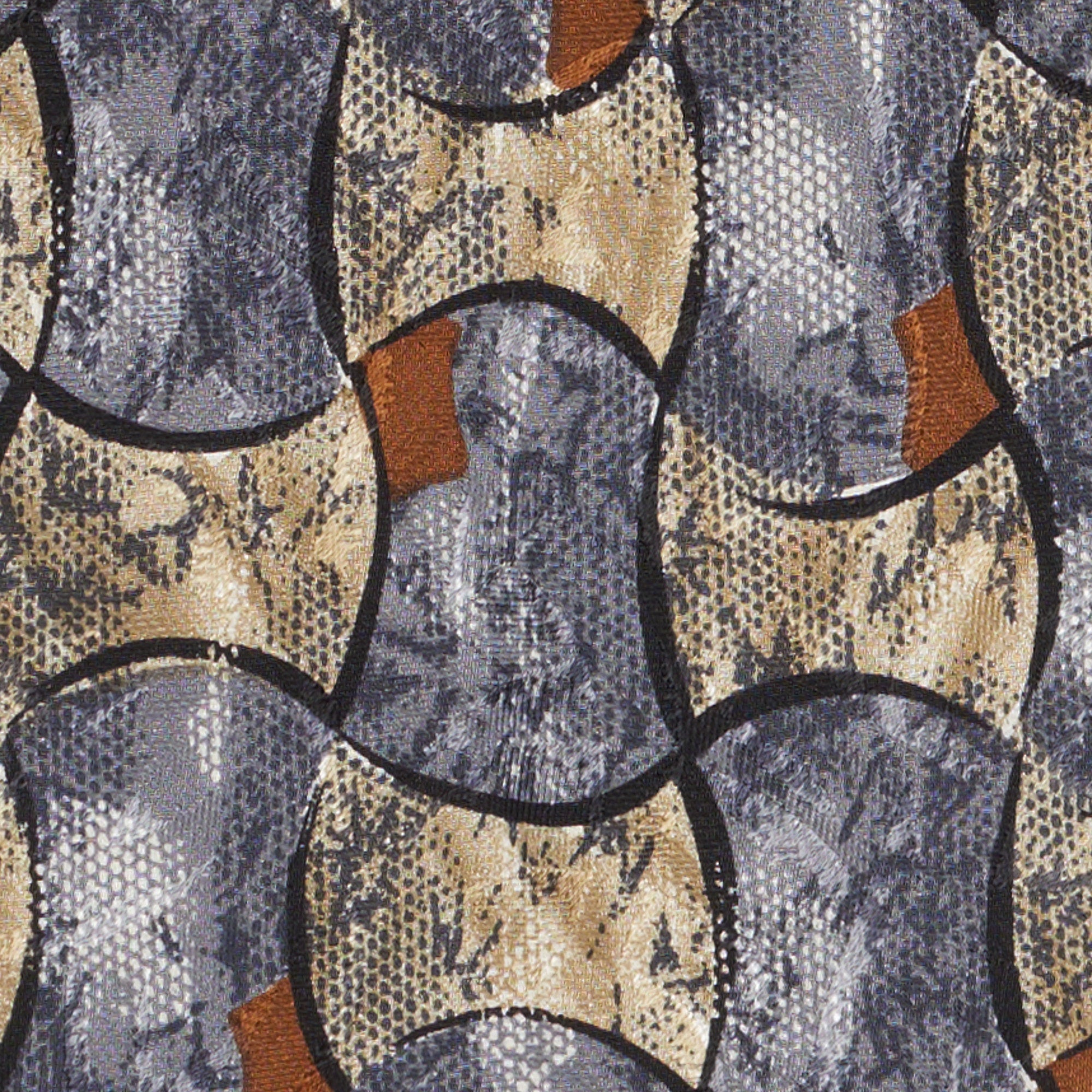 BIJAN Handmade Gray Abstract Design Silk Tie