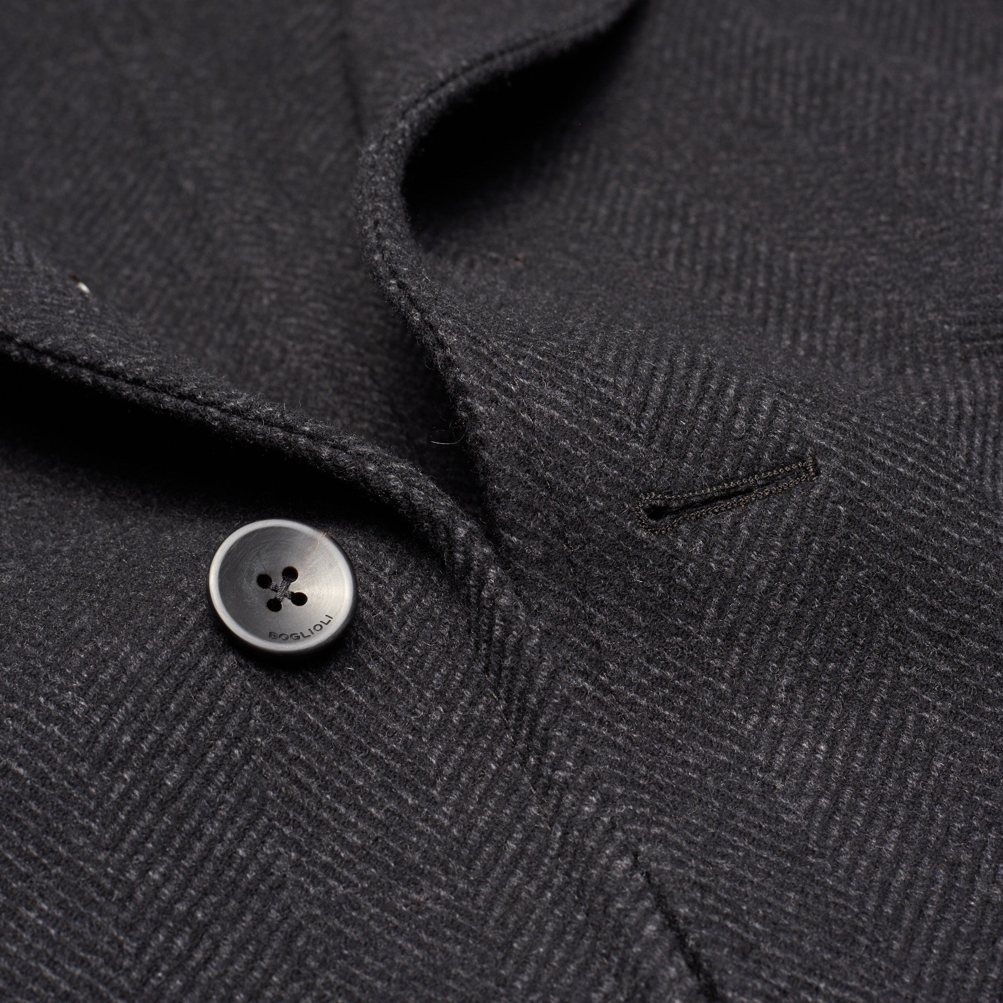 BOGLIOLI Milano Gray Herringbone Virgin Wool-Cashmere Flannel Unlined Coat NEW BOGLIOLI