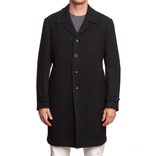 BOGLIOLI Milano Gray Herringbone Virgin Wool-Cashmere Flannel Unlined Coat NEW