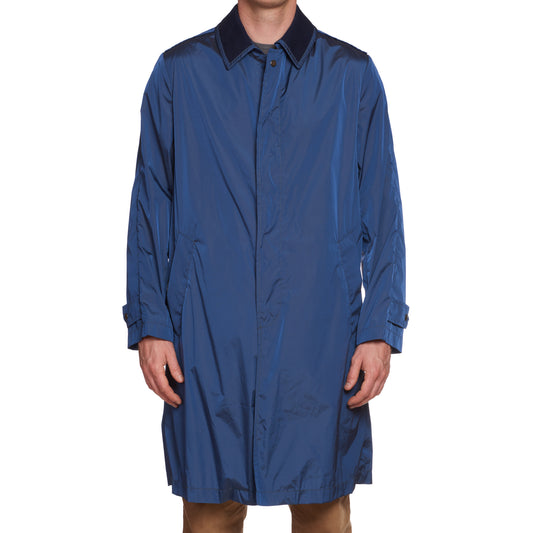 BOGLIOLI Milano "Wear" Navy Blue Unlined Lightweight Rain Coat 52 NEW US L