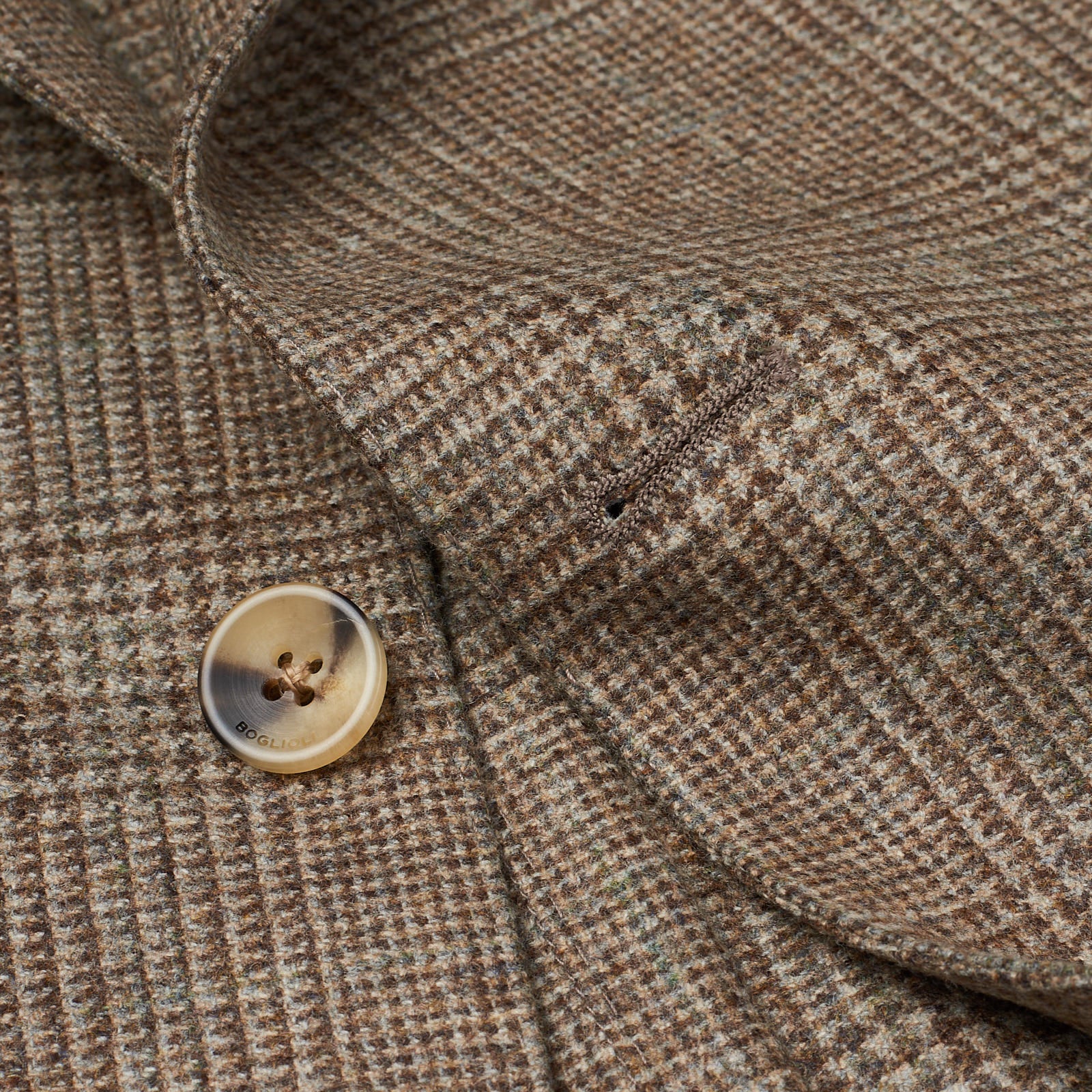 BOGLIOLI "K.Jacket" Beige Plaid Virgin Wool Unlined Peak Lapel Jacket EU 50 NEW US 40 BOGLIOLI