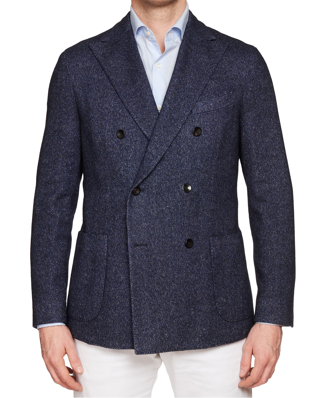 BOGLIOLI "K.Jacket" Blue Wool-Silk-Linen-Cashmere Unlined DB Jacket EU 50 NEW US 40 BOGLIOLI