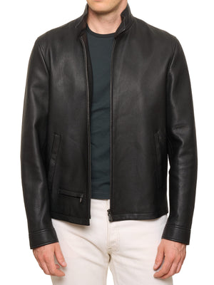 BOTTEGA VENETA Black Deerskin Leather Jacket M NEW
