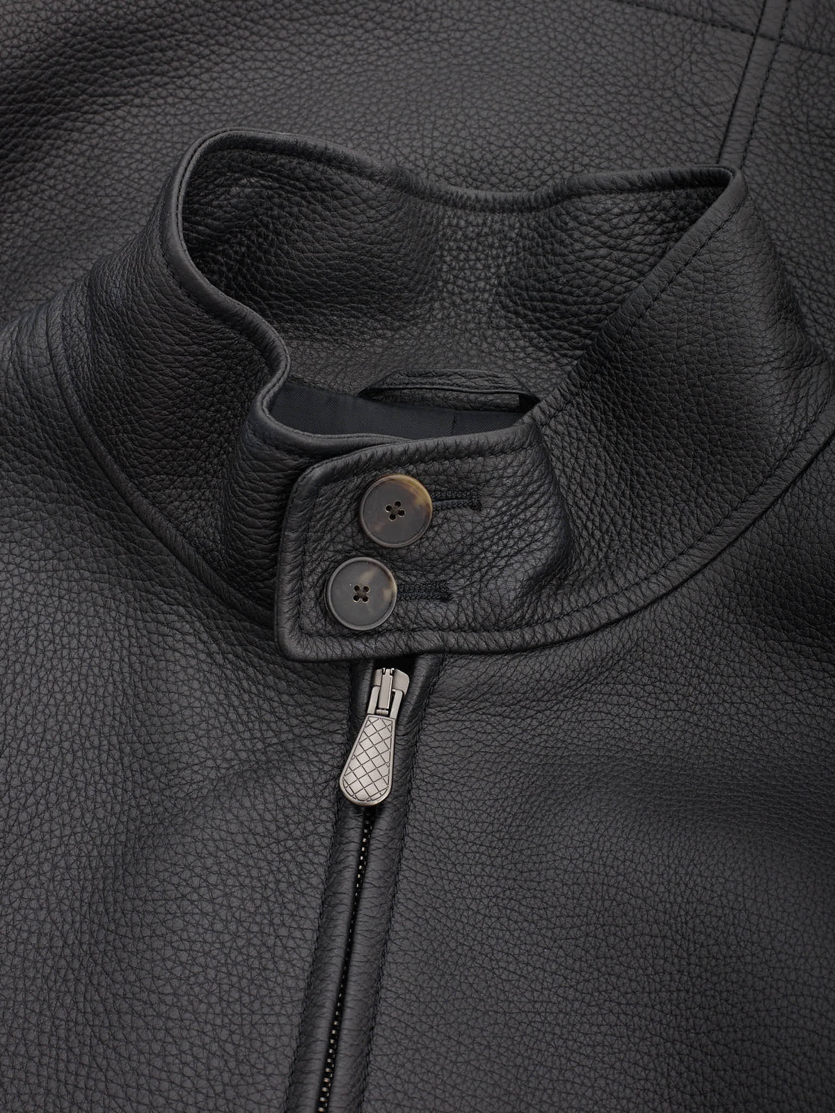 BOTTEGA VENETA Black Deerskin Leather Jacket M NEW
