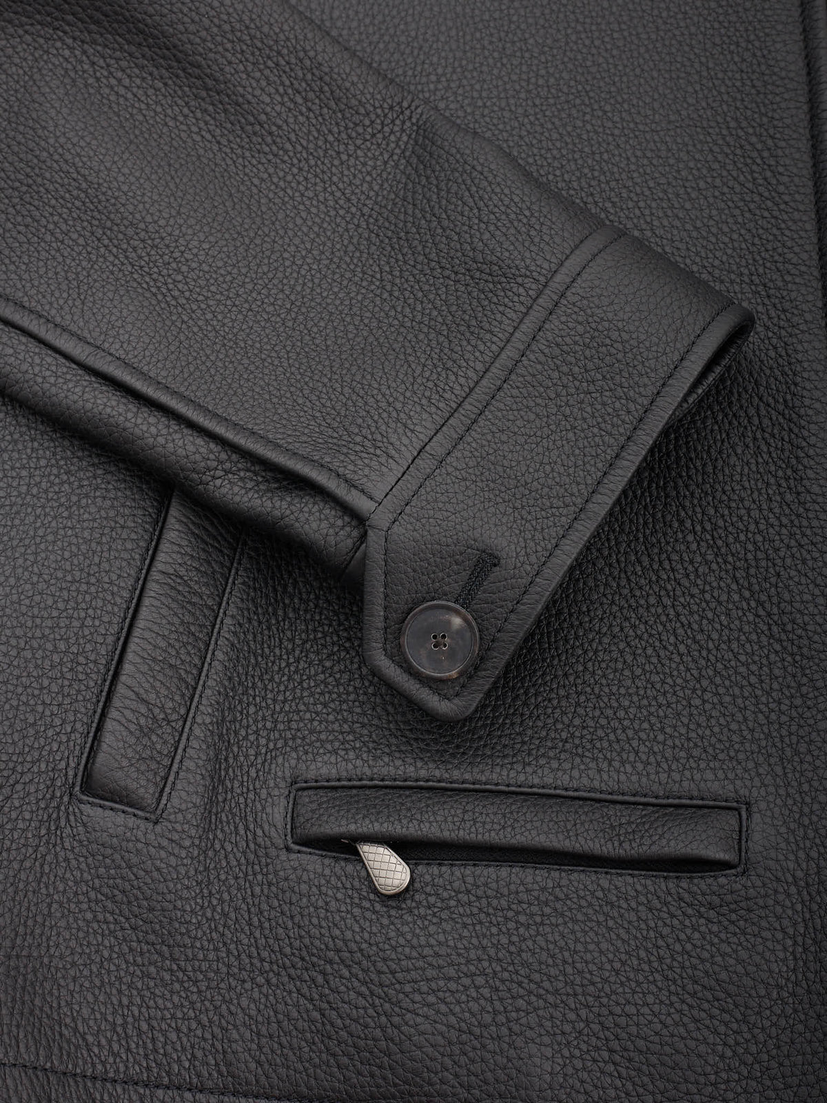 BOTTEGA VENETA Black Deerskin Leather Jacket M NEW