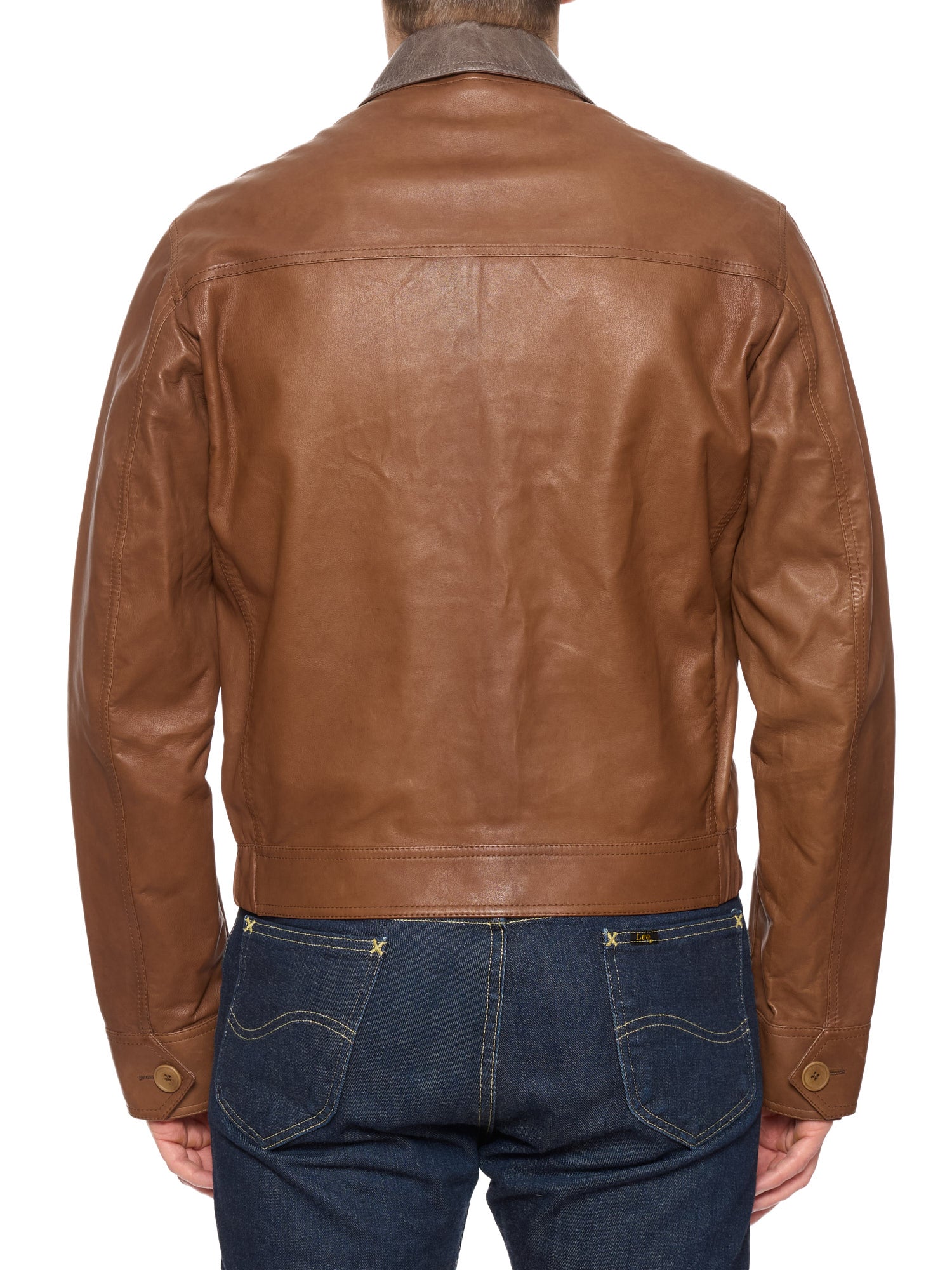 BOTTEGA VENETA Brown Leather Flight Jacket EU 50 US M