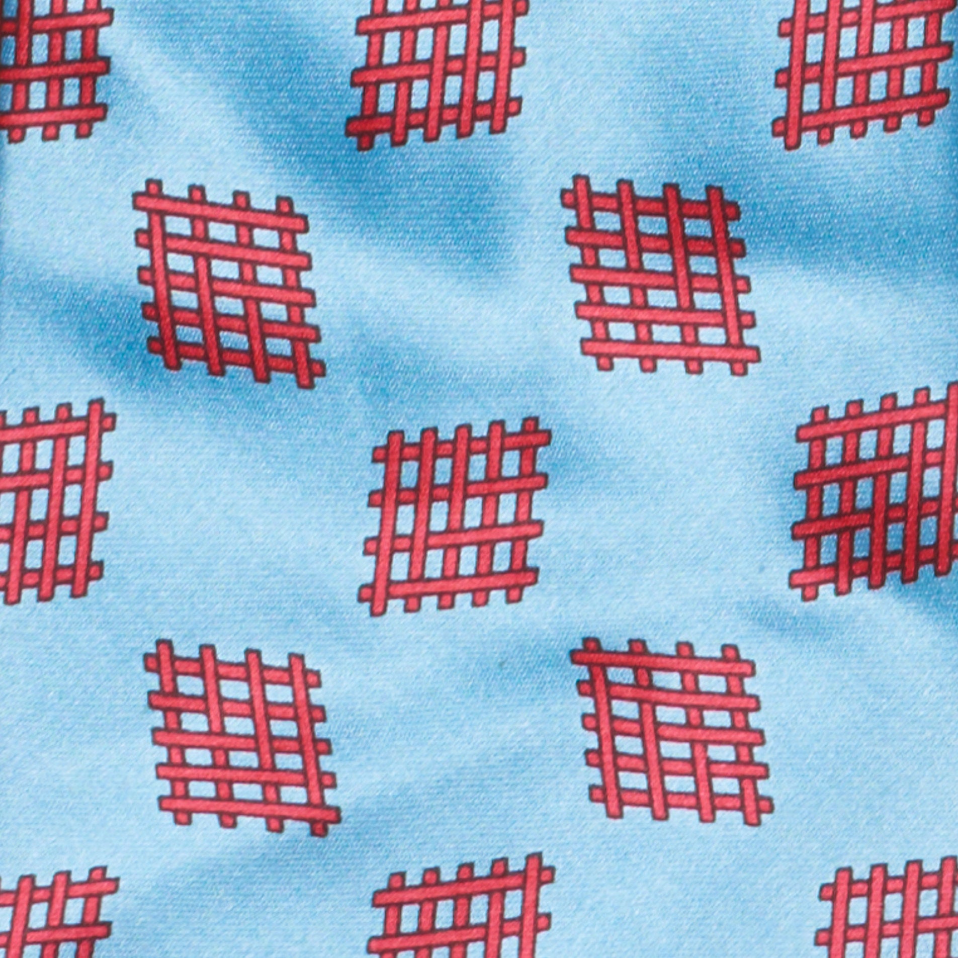 BOTTEGA VENETA Handmade Blue-Red Abstract Pattern Design Silk Tie