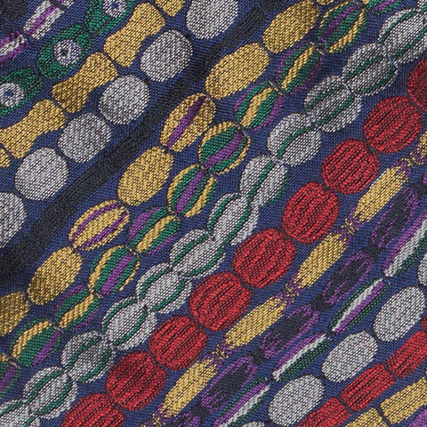 BOTTEGA VENETA Handmade Mod Geo Striped Design Silk Tie