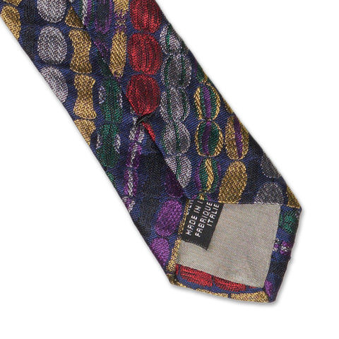 BOTTEGA VENETA Handmade Mod Geo Striped Design Silk Tie