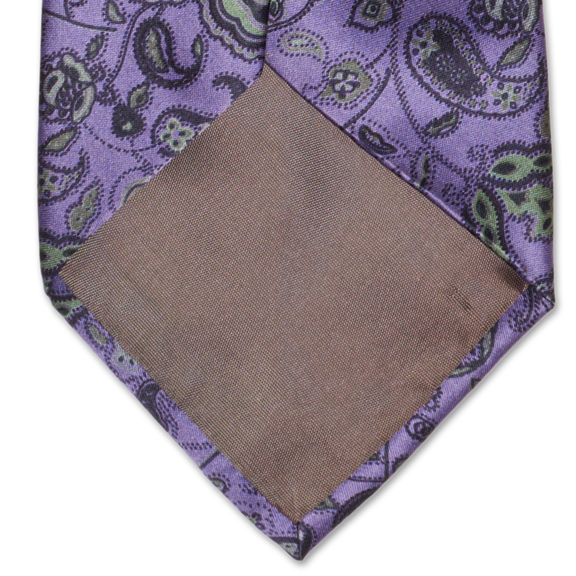 BOTTEGA VENETA Handmade Purple Paisley Design Silk Tie