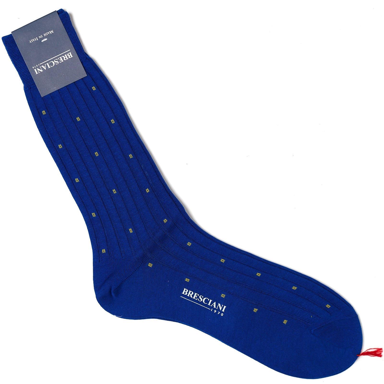 BRESCIANI Cotton Polka Dot Design Mid Calf Length Socks M-L BRESCIANI