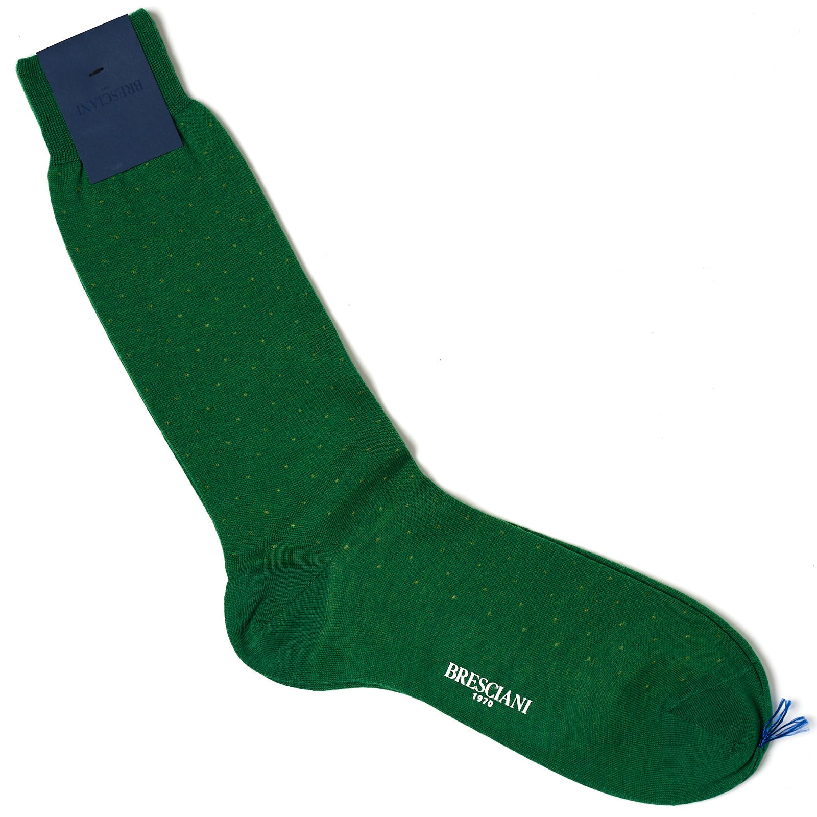 BRESCIANI Wool Polka Dot Design Mid Calf Length Socks M-L